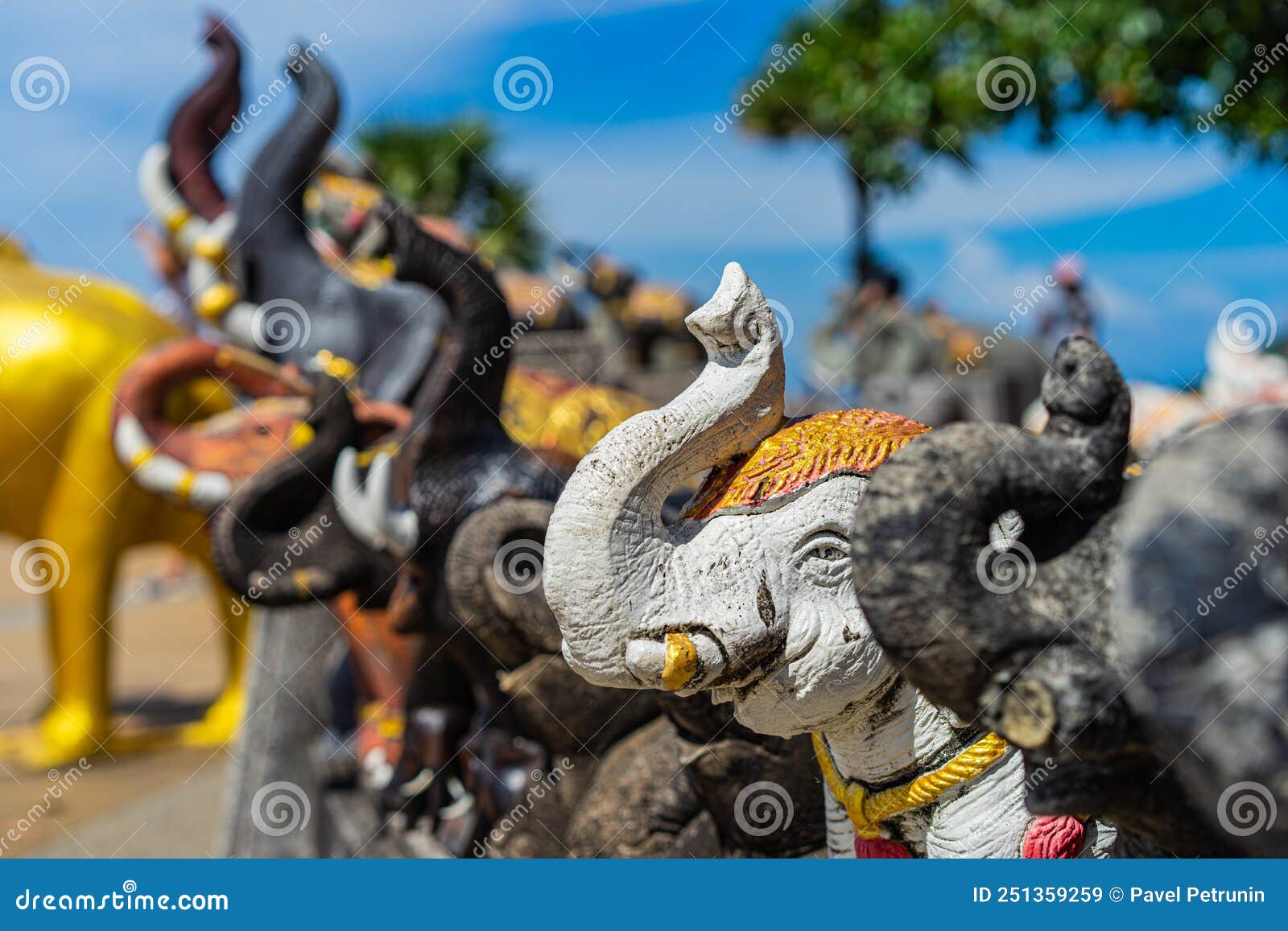 Elephant statues thailand stock image. Image of buddhist 251359259