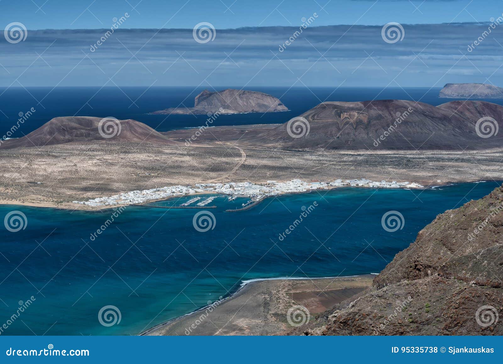 island of volcanoes, aerial view, lanzarote