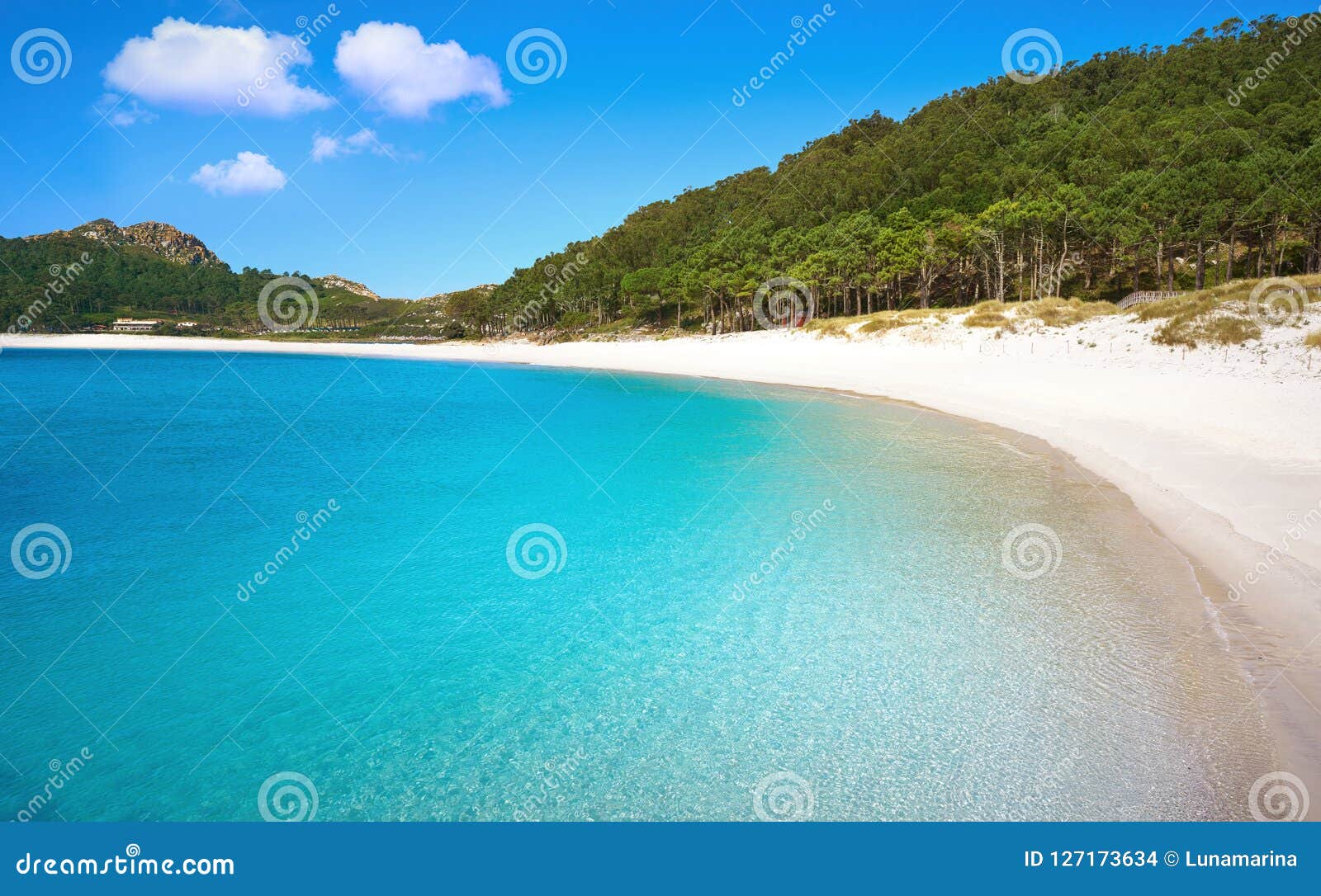 islas cies islands beach turquoise near vigo galicia