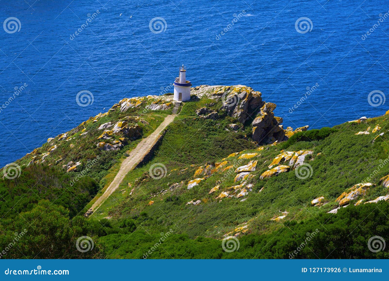 islas cies islands lighthouse faro da porta in vigo