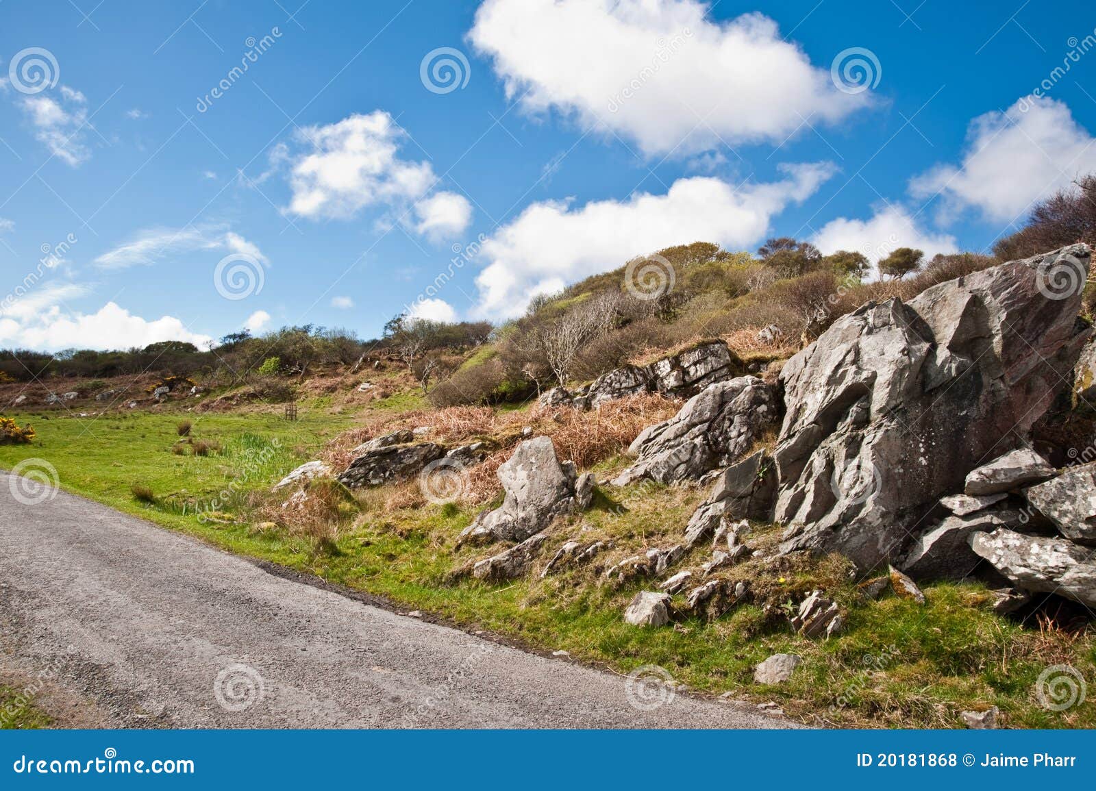 Islay road and field stock photo. Image of hebrides, rural 20181868