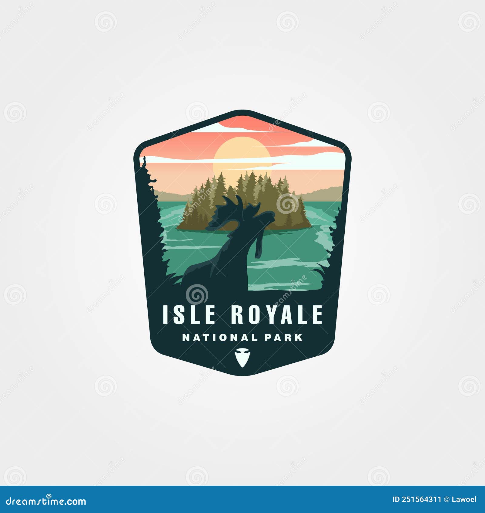 isle royale national park  patch logo , united states national park emblem 