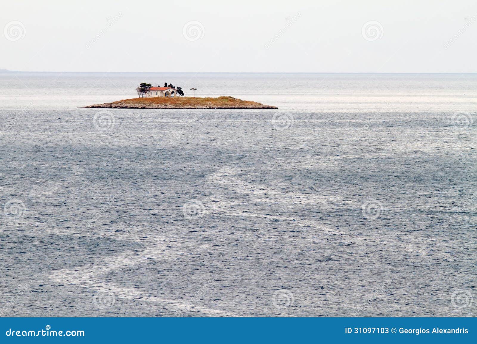 islet, church and ocean