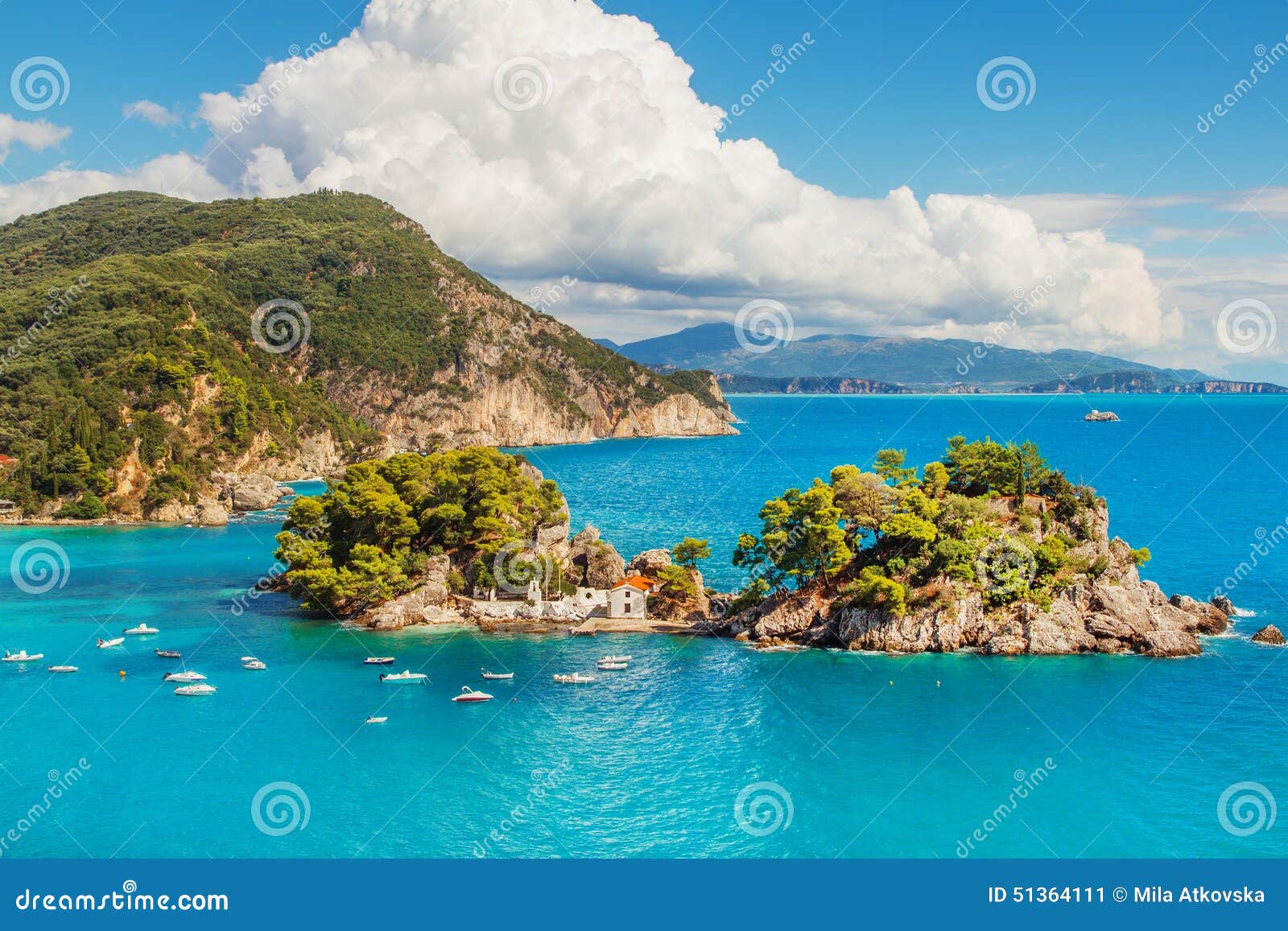 the islet of virgin mary, parga, greece