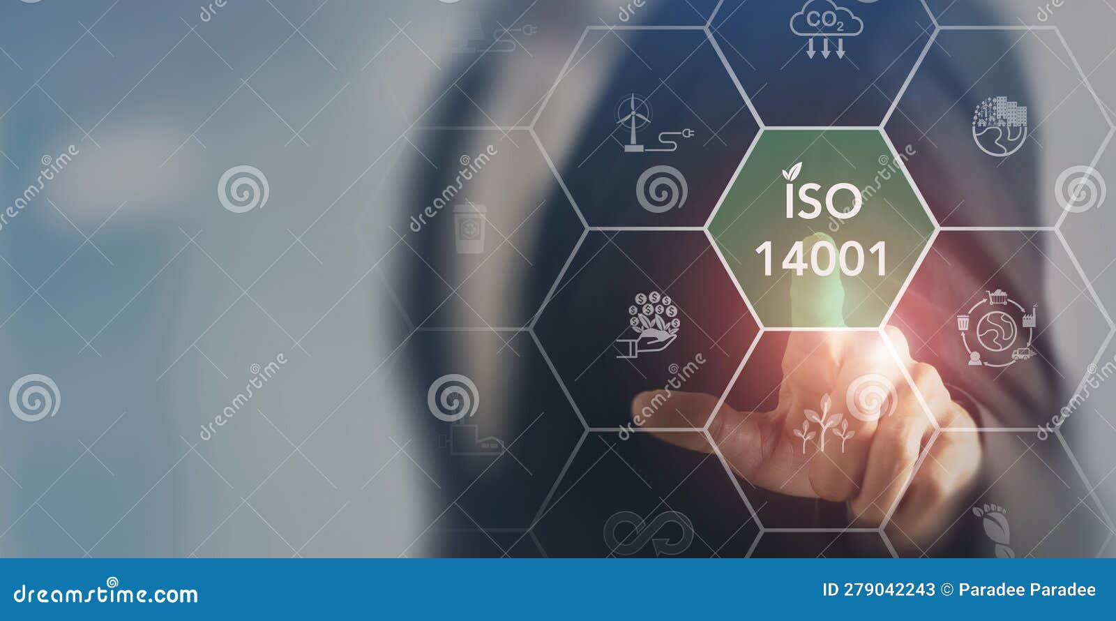 iso 14001 concept. the international standard for environmental management systems (ems).