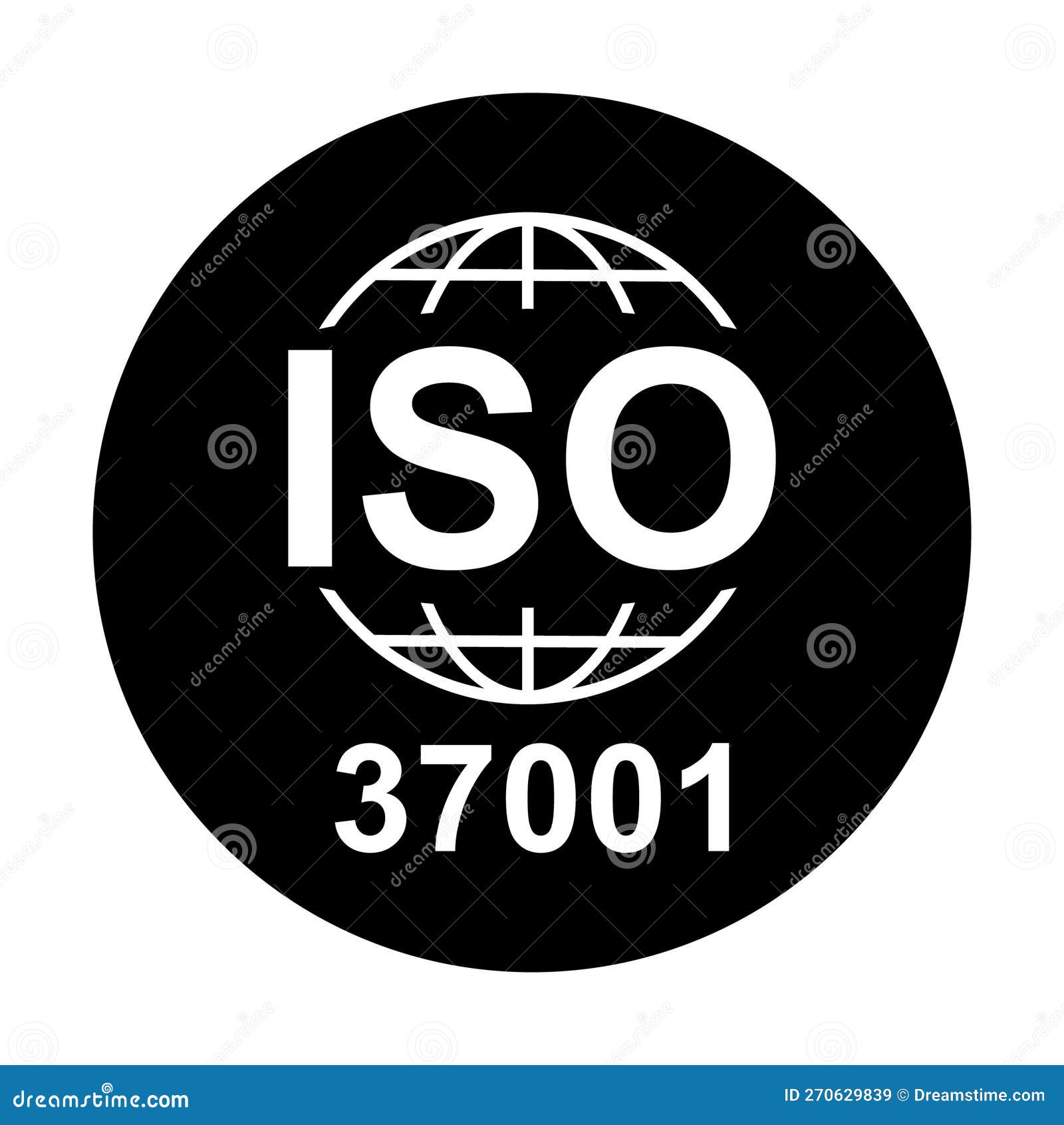 iso 37001 icon. anti-bribery management systems. standard quality .  button sign  on black background