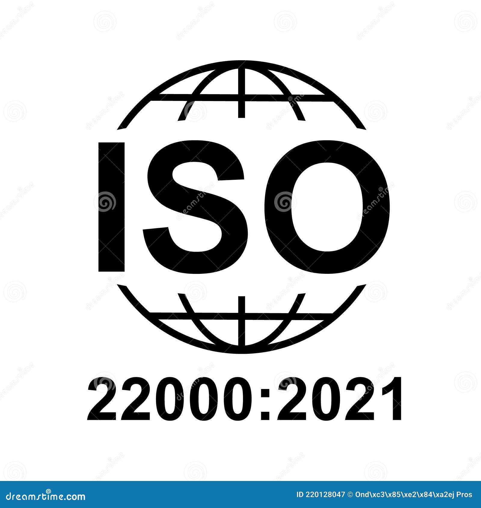 iso 22000:2021 icon. food management systems. standard quality .  button sign  on white background