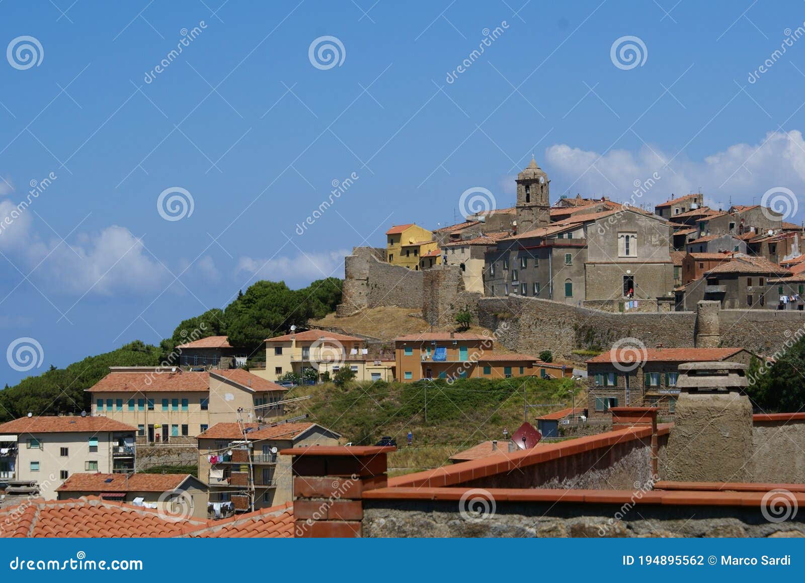 isola del giglio, tuscany italy: a view of the village giglio castello