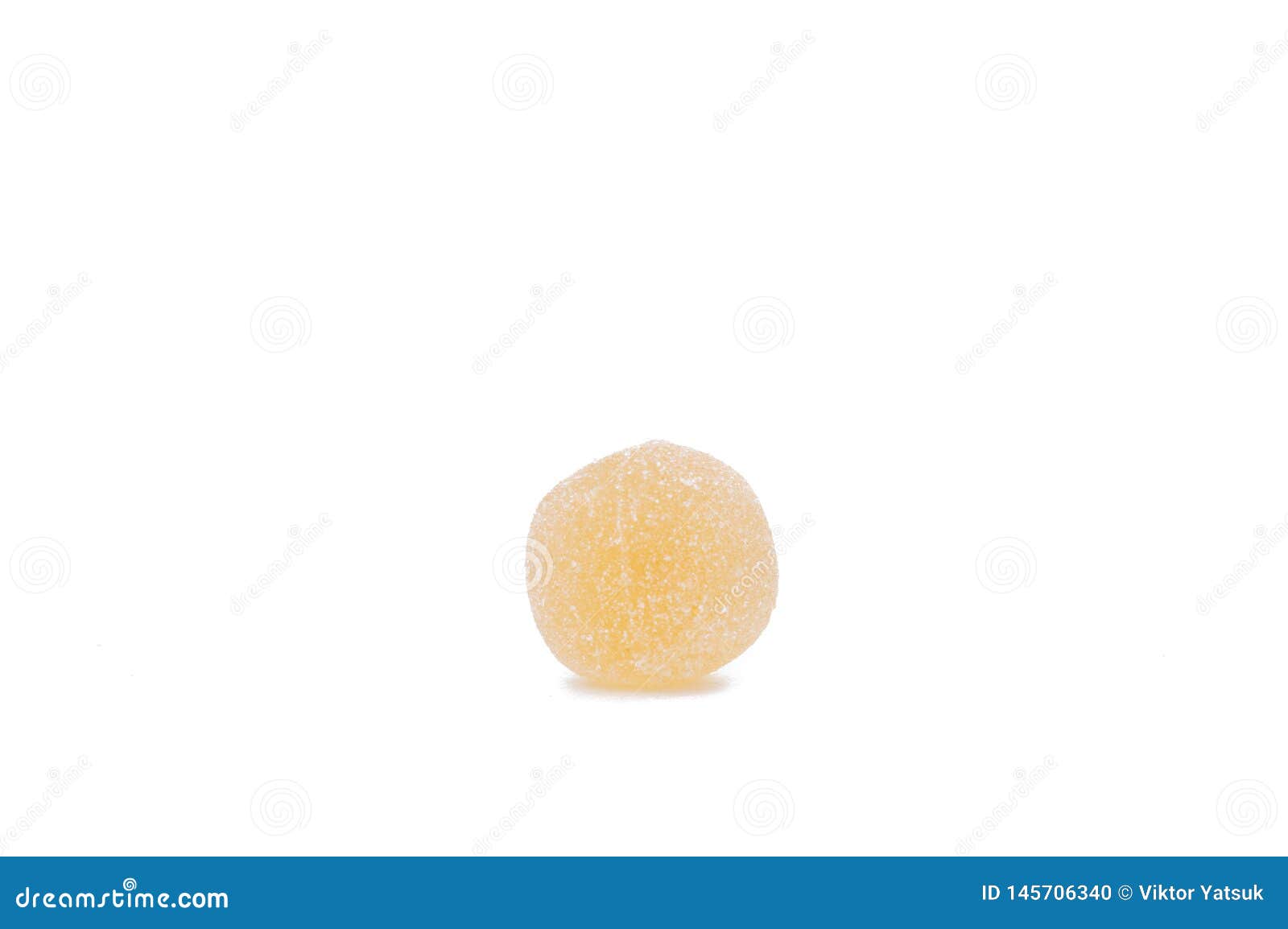 Isolate Yellow Marmalade. Round Marmalade on a White Background Stock