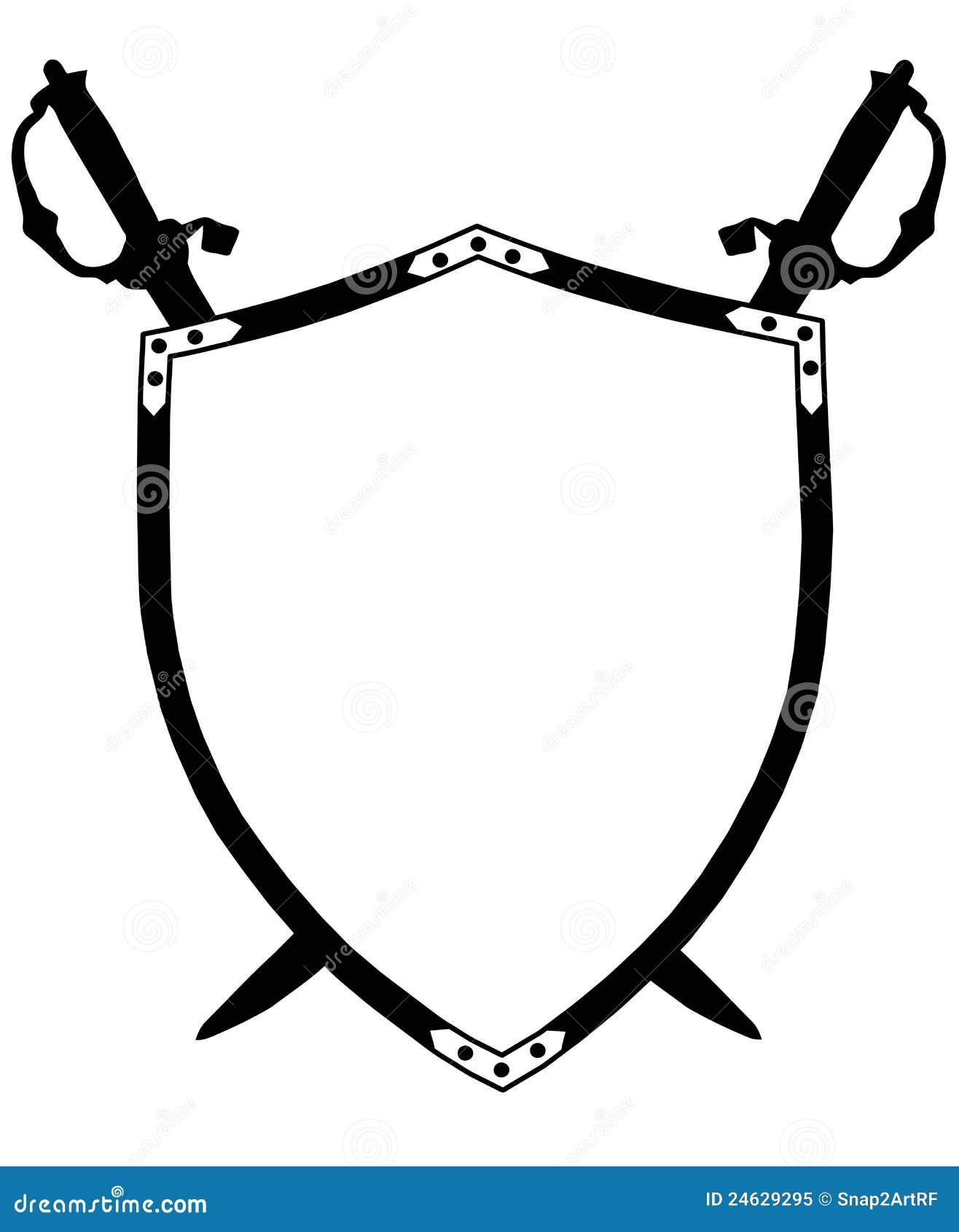  16th century war shield crossed swords