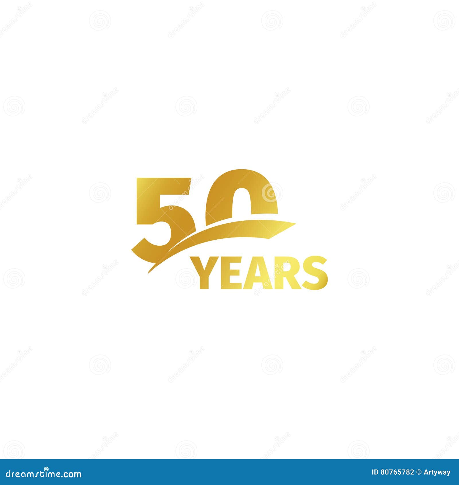 50th 50 Years Anniversary Logo Golden Stock Vector (Royalty Free