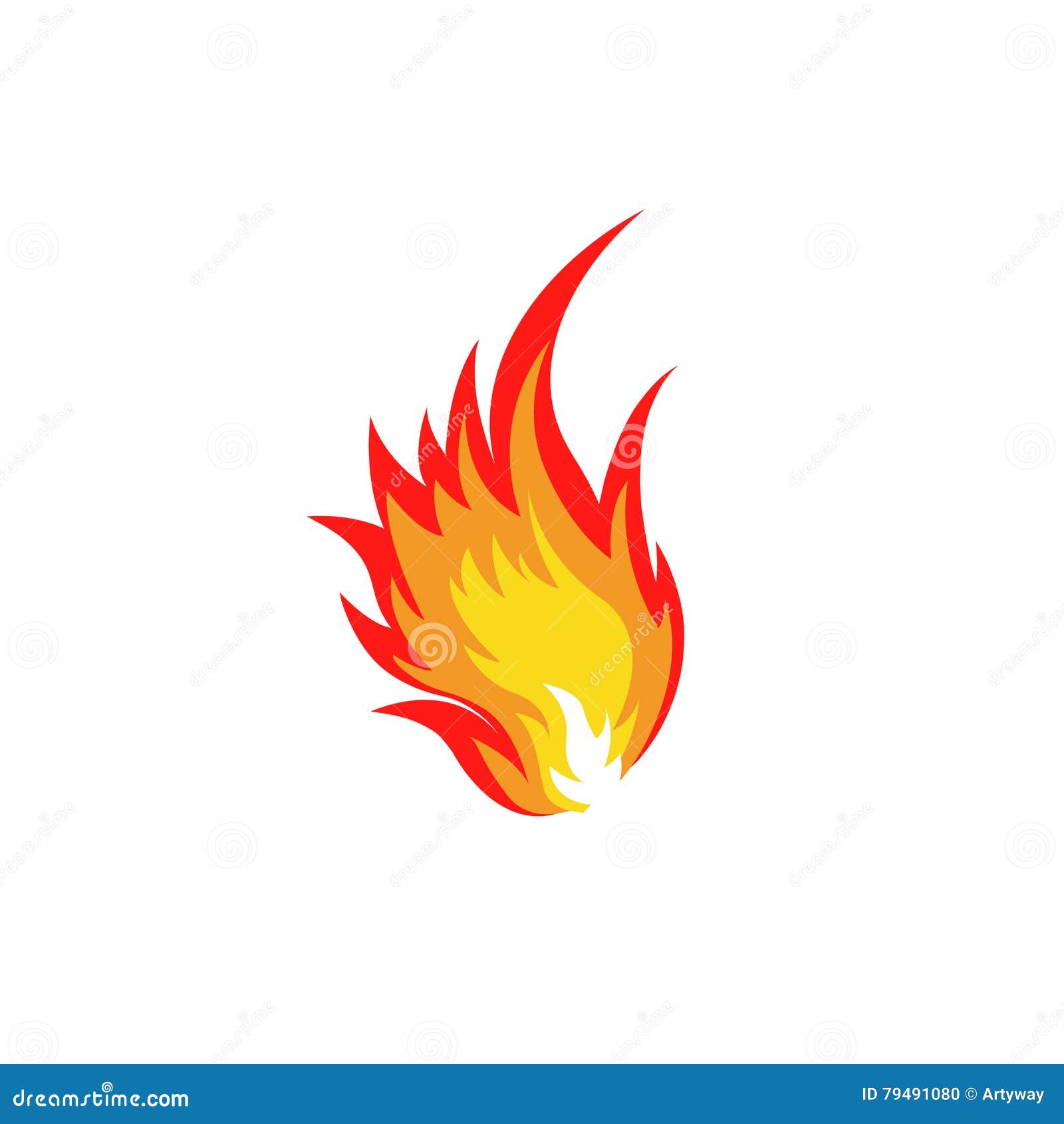 Isolated Abstract Red And Orange Color Fire Flame Logo On White