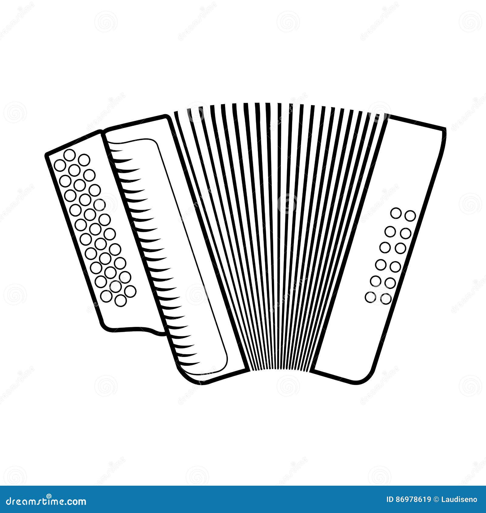 Isolated accordion outline stock illustration. Illustration of studio ...