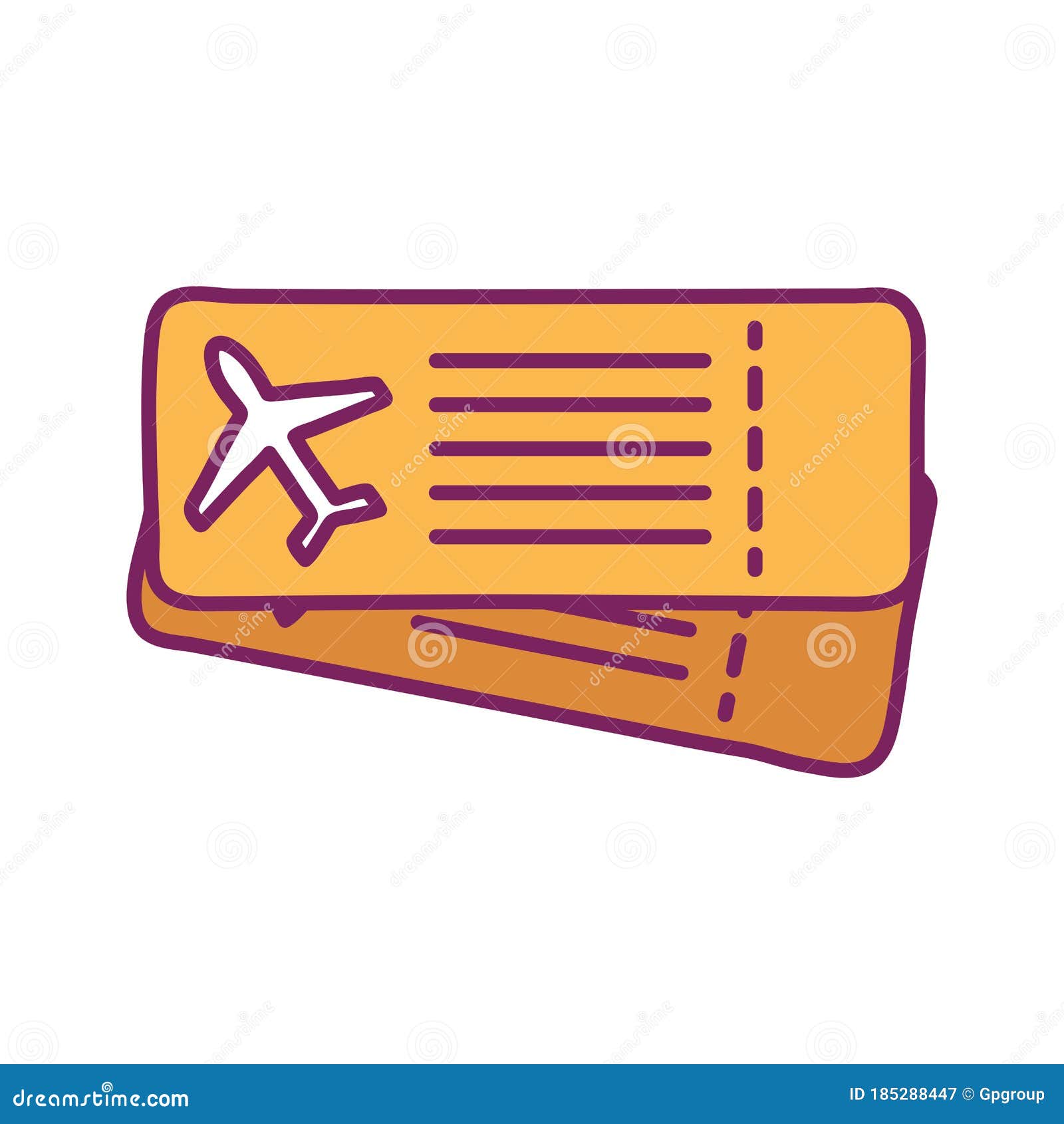 Isolated Airplane Tickets Line And Fill Style Icon Vector Design Stock Vector Illustration Of 