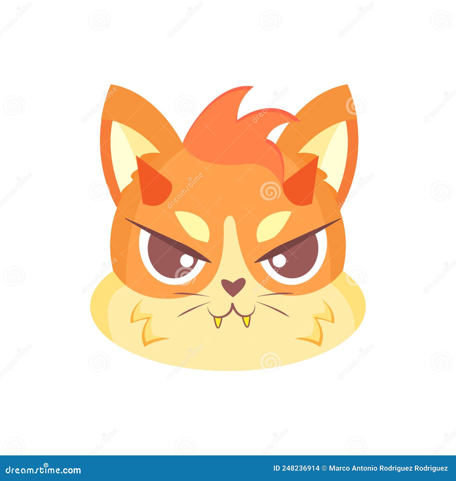 Isolated Cute Angry Cat Emoji Stock Vector - Illustration of emoticon,  avatar: 225027930