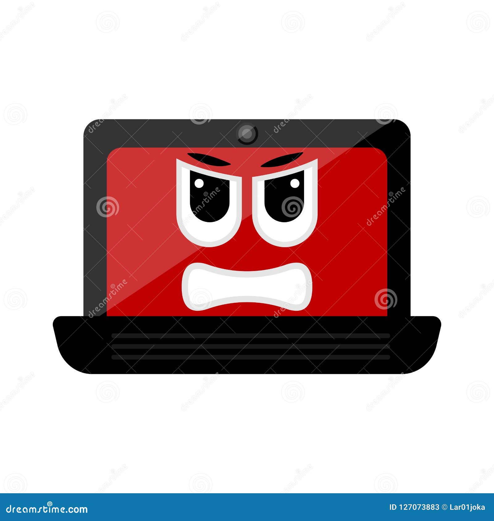 Isolated Angry Laptop Emote Stock Vector - Illustration of technology ...