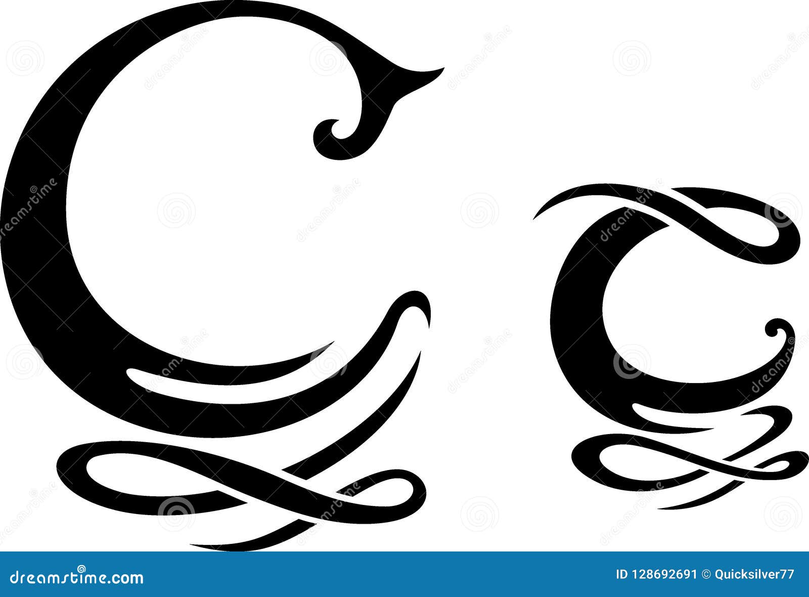 Letter C Monogram stock vector. Illustration of lettering - 128692691