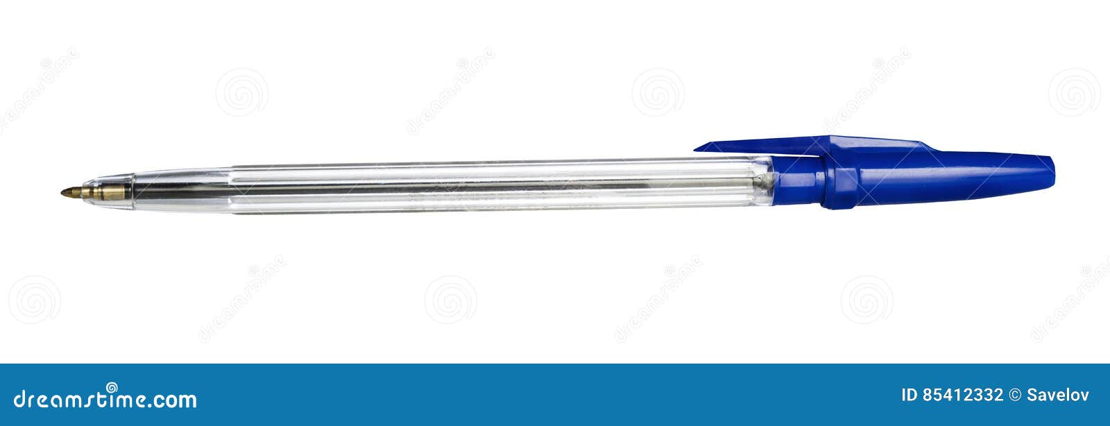 Isolated Ballpoint Pen with Blue Cap Stock Photo Image of clipping