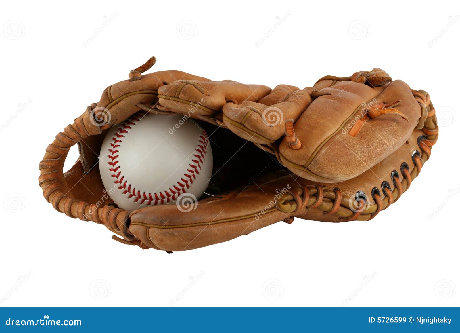 Isolated Baseball Glove with Ball Stock Image Image of base, sport