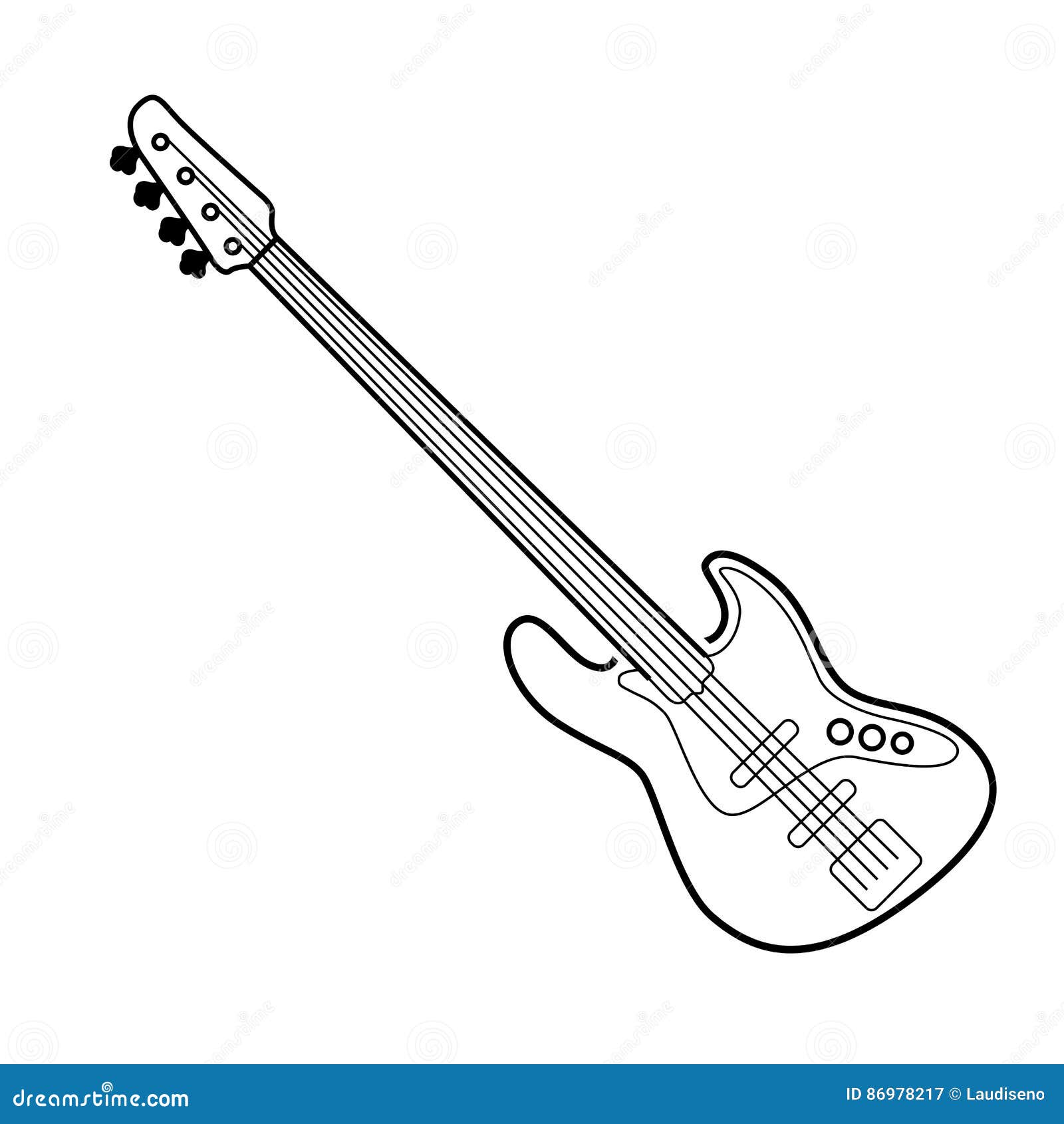 Isolated bass outline stock illustration. Illustration of style 86978217