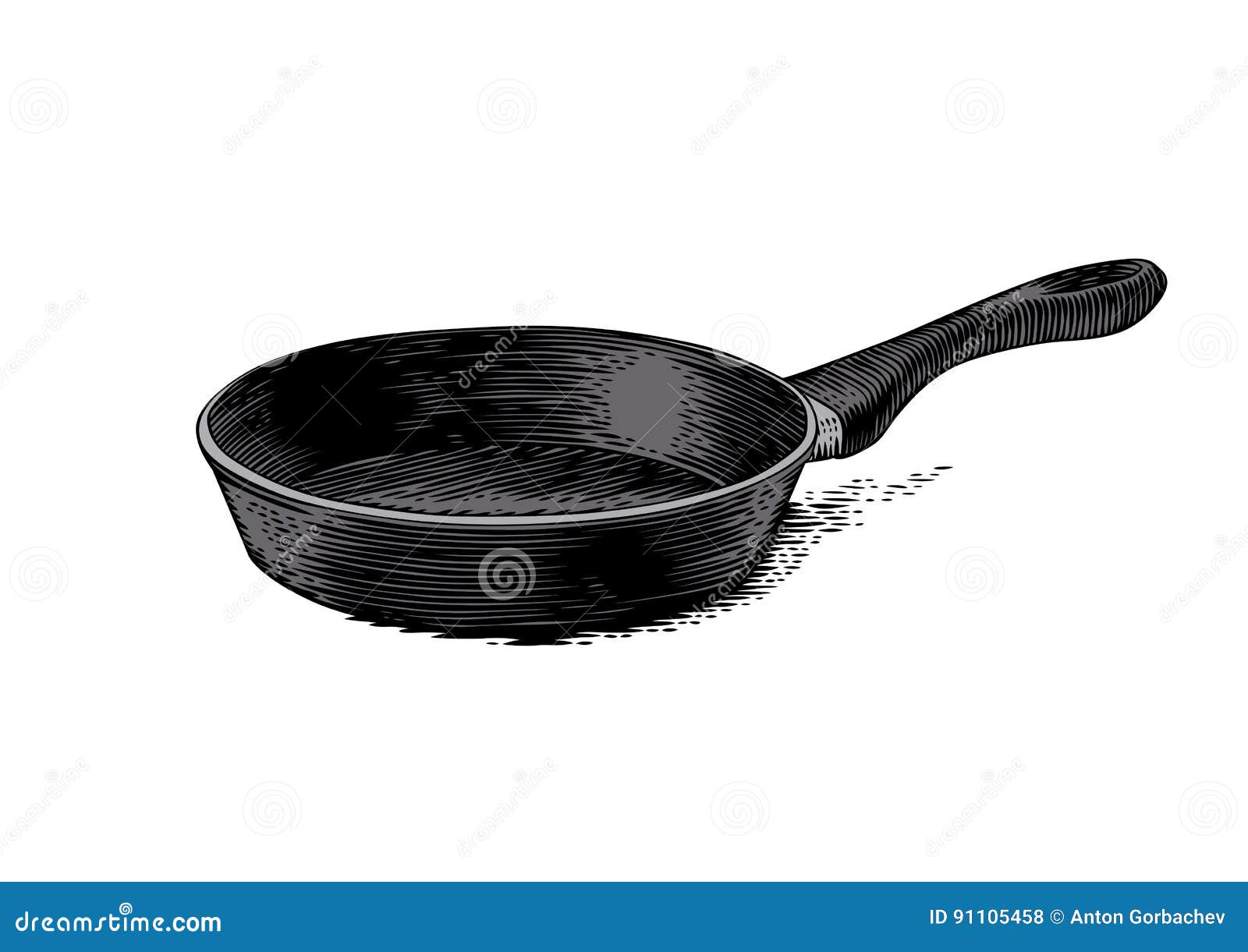 Isolated black frying pan stock vector. Illustration of kitchen 91105458