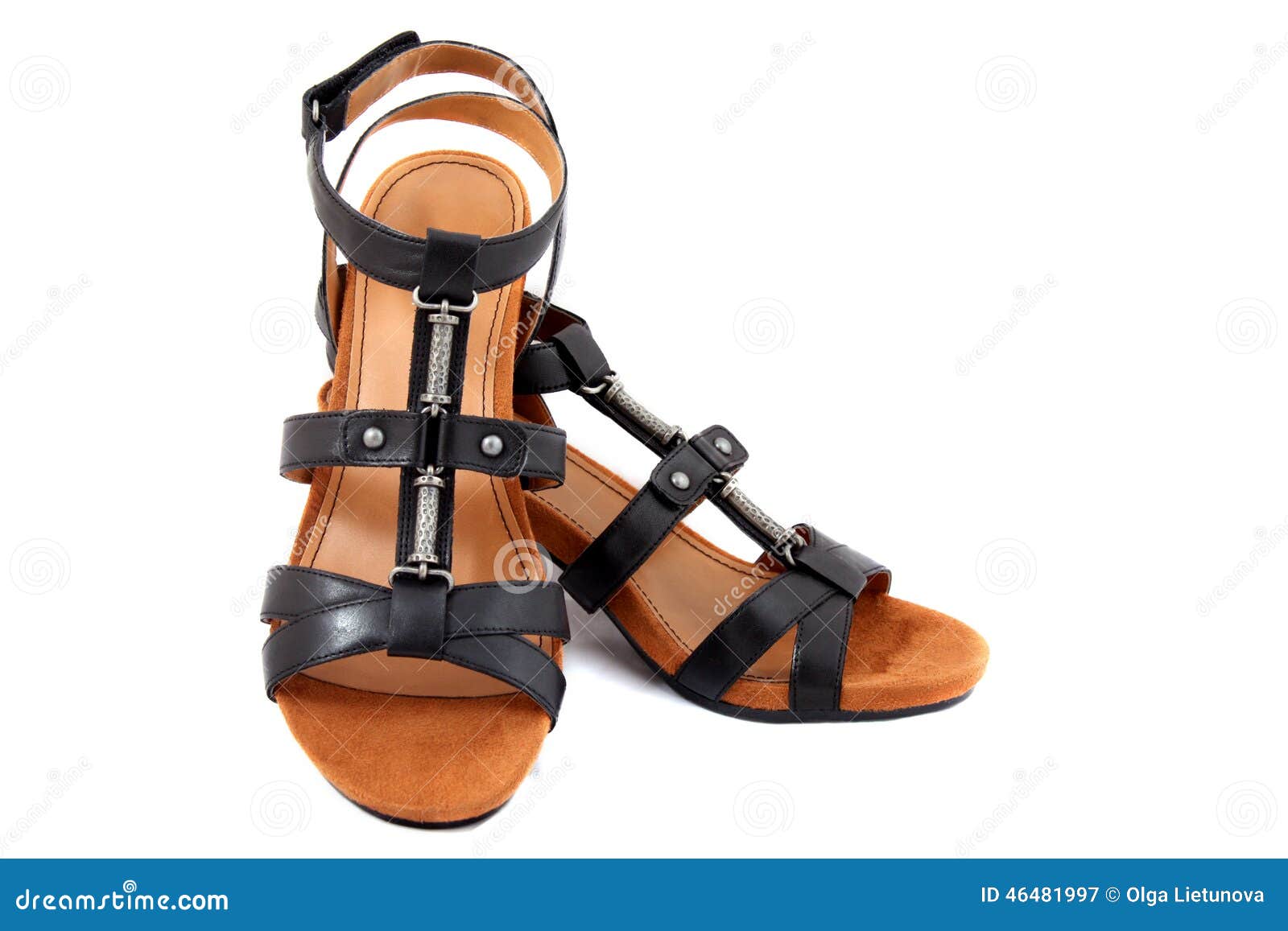 Isolated black sandals stock image. Image of pair, contemporary 46481997