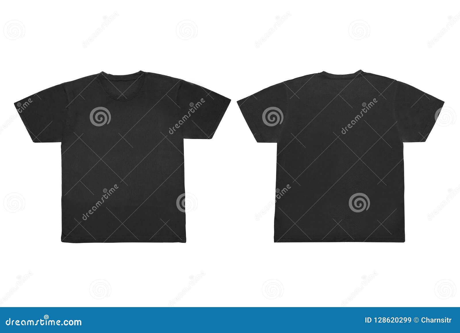 Download Isolated Blank Blue Front And Back T-Shirt Template For Mock-U Stock Image - Image of neck ...