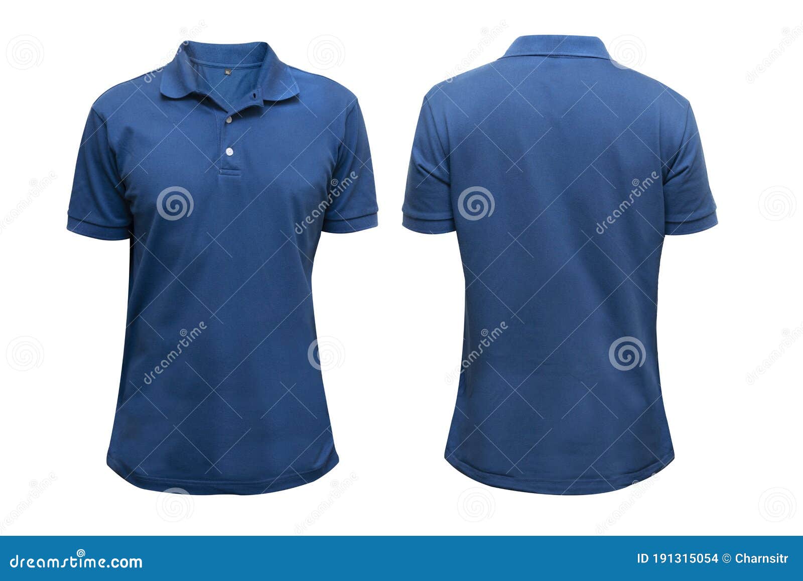 Isolated Blue Blank Polo T-shirt Stock Photo - Image of collection ...