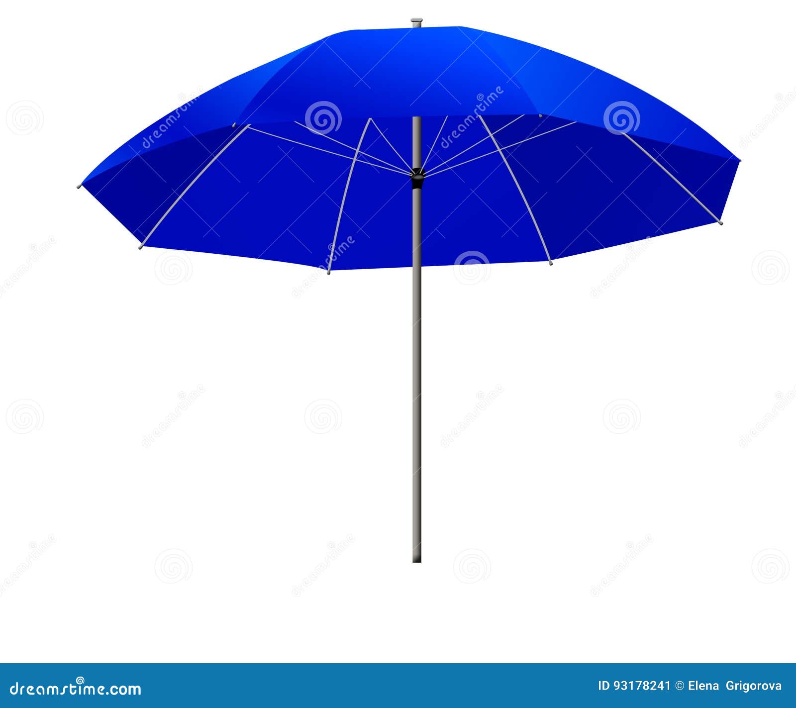 Isolated Blue Sun Umbrella on the Background Stock Illustration