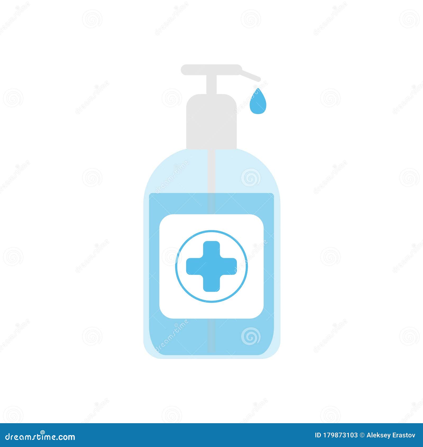 Isolated Bottle of Disinfectant Liquid Soap. Antiseptic Lotion. Vector