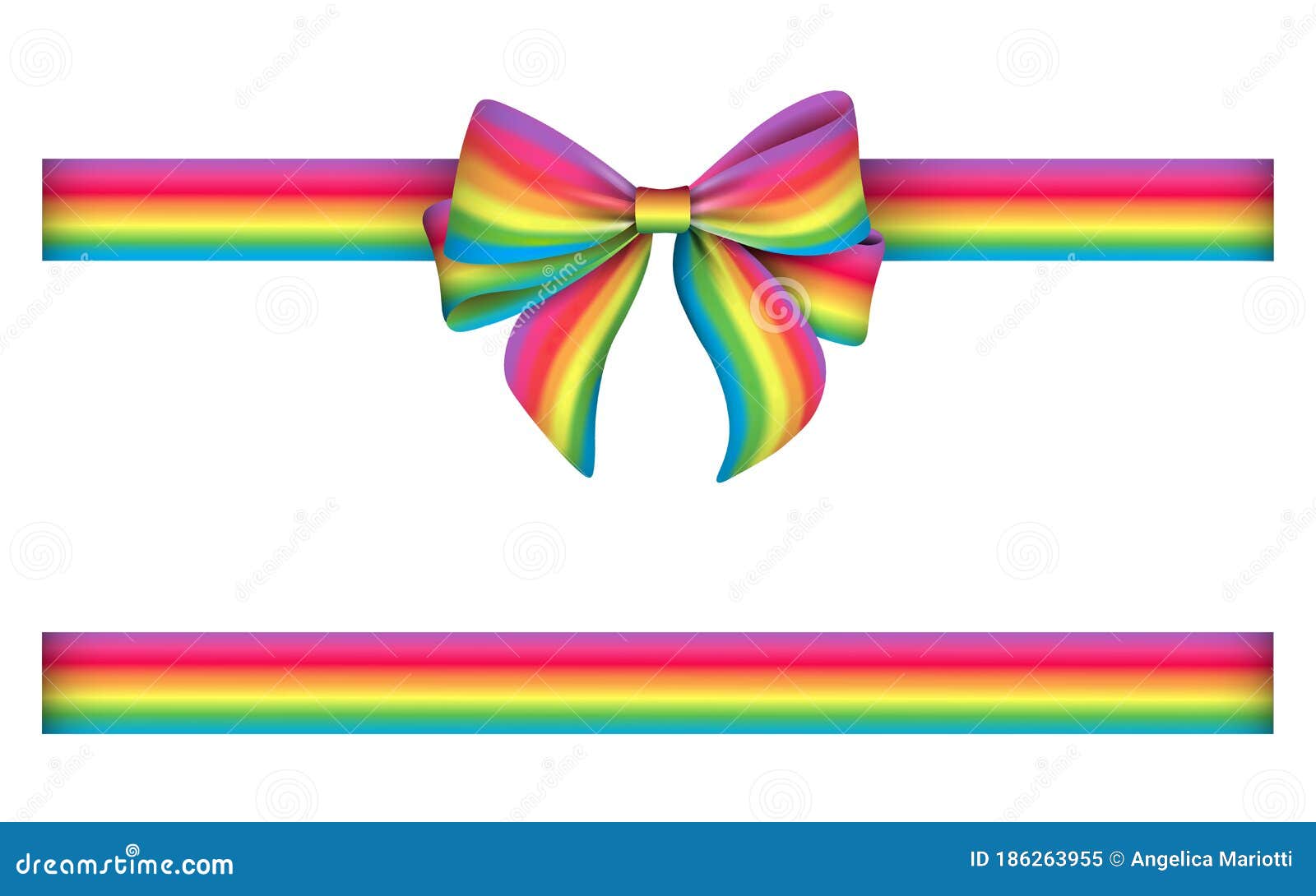 Isolated Bow and Ribbon with Rainbow Colors Stock Vector Illustration