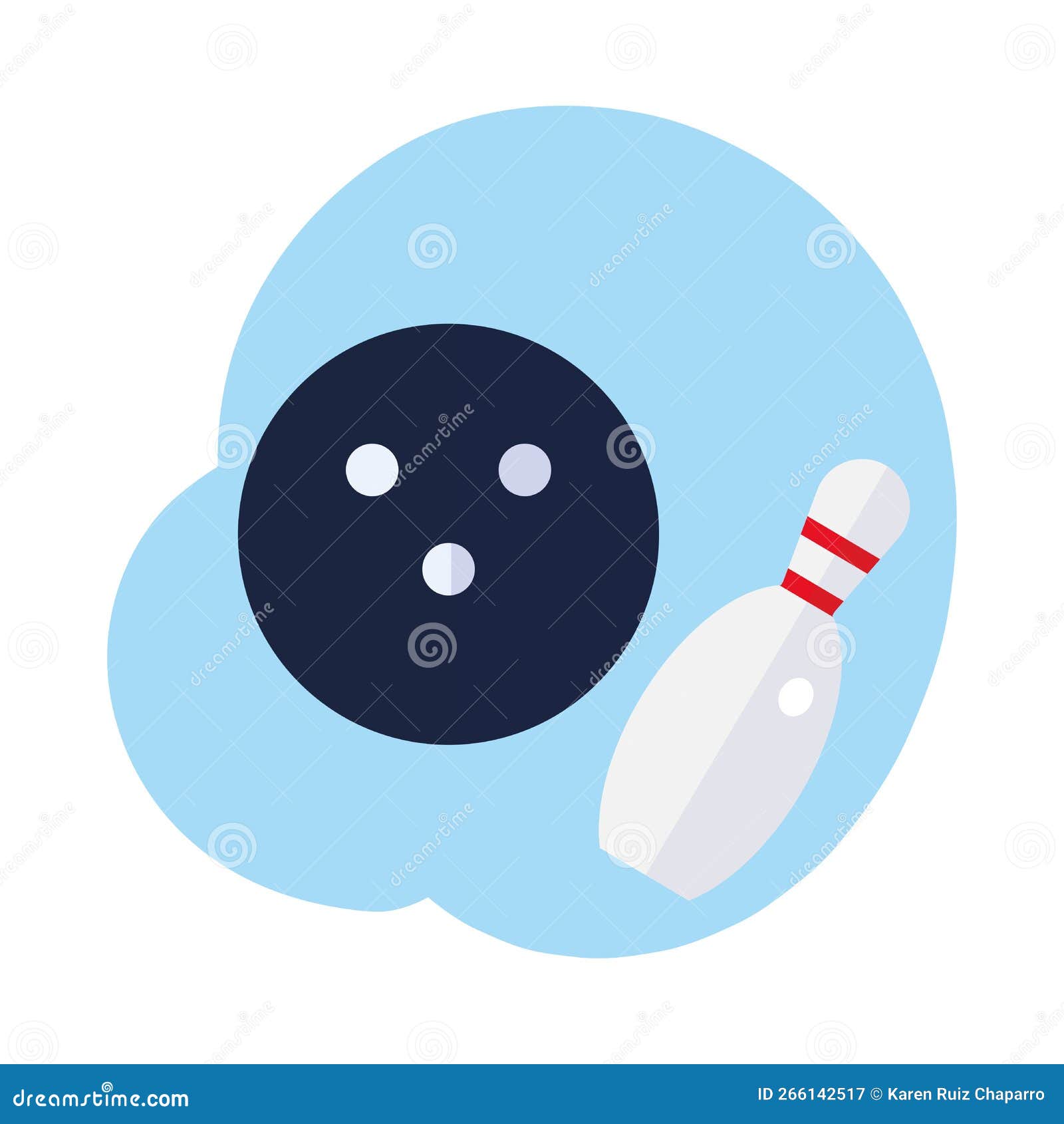 Isolated Bowling Ball and Pin Icon Vector Stock Vector Illustration