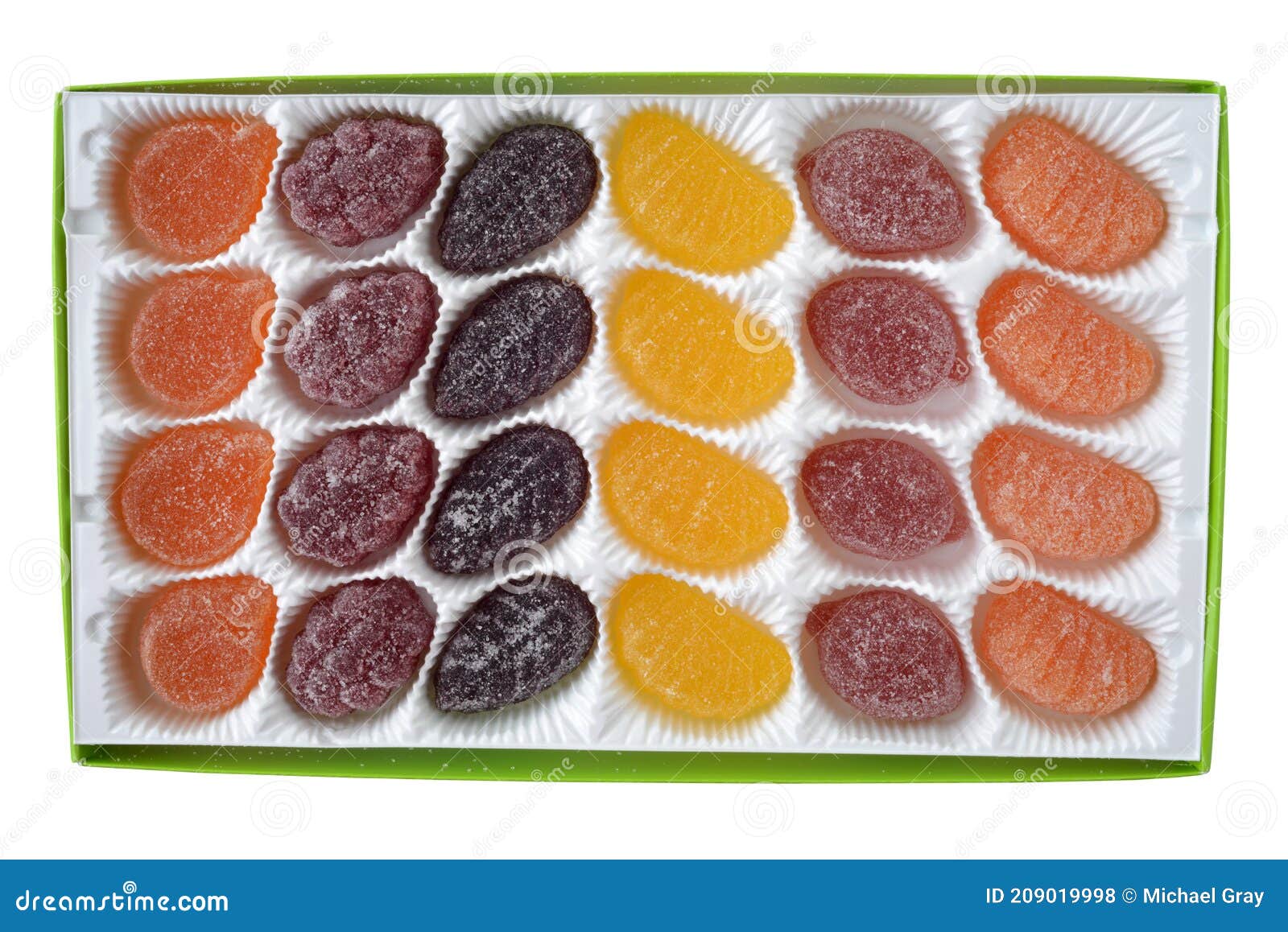 Isolated Box of Jelly Fruit Candy Stock Photo Image of white, background 209019998