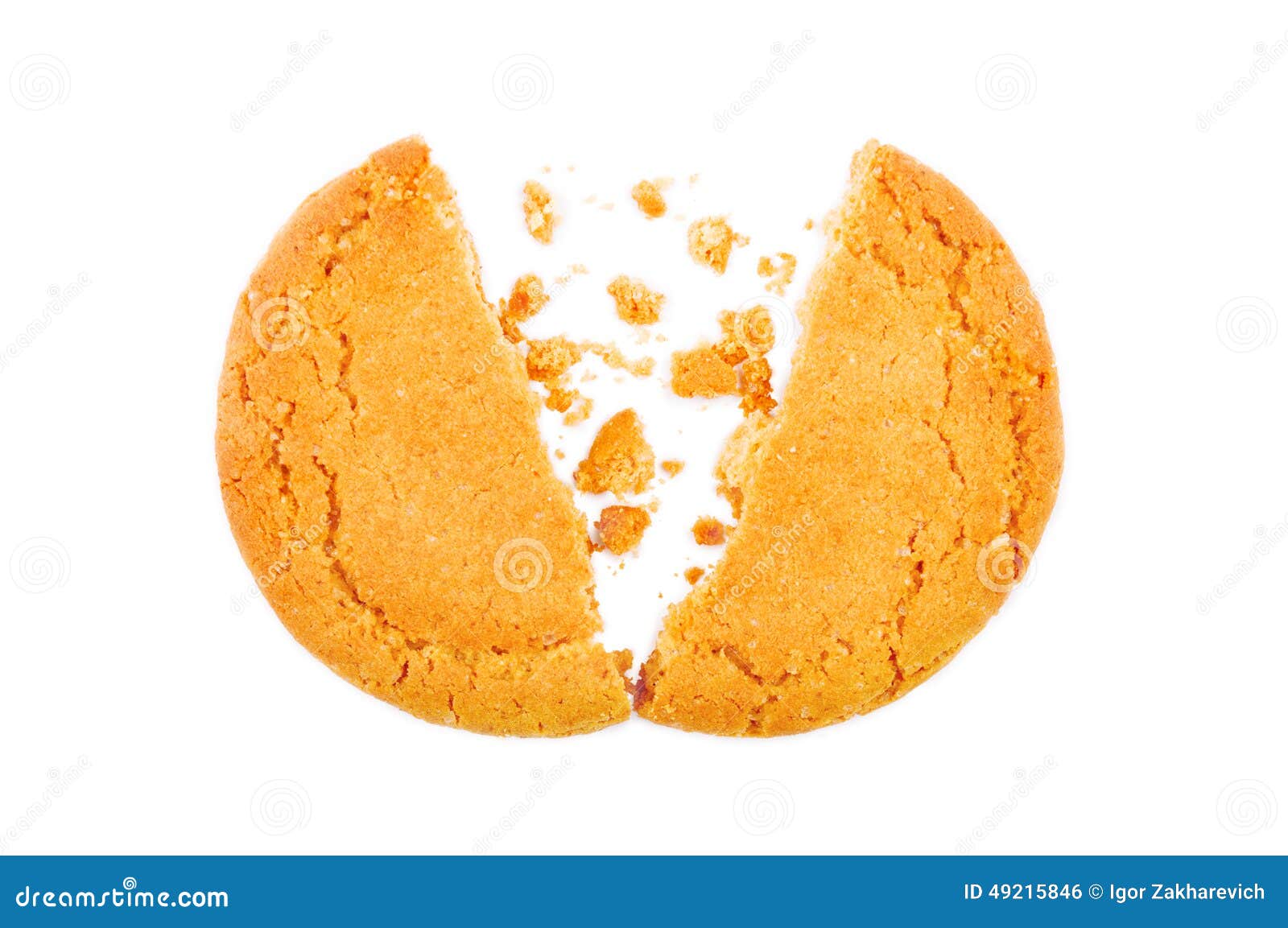 Isolated broken cookie stock photo. Image of brown, delicious 49215846
