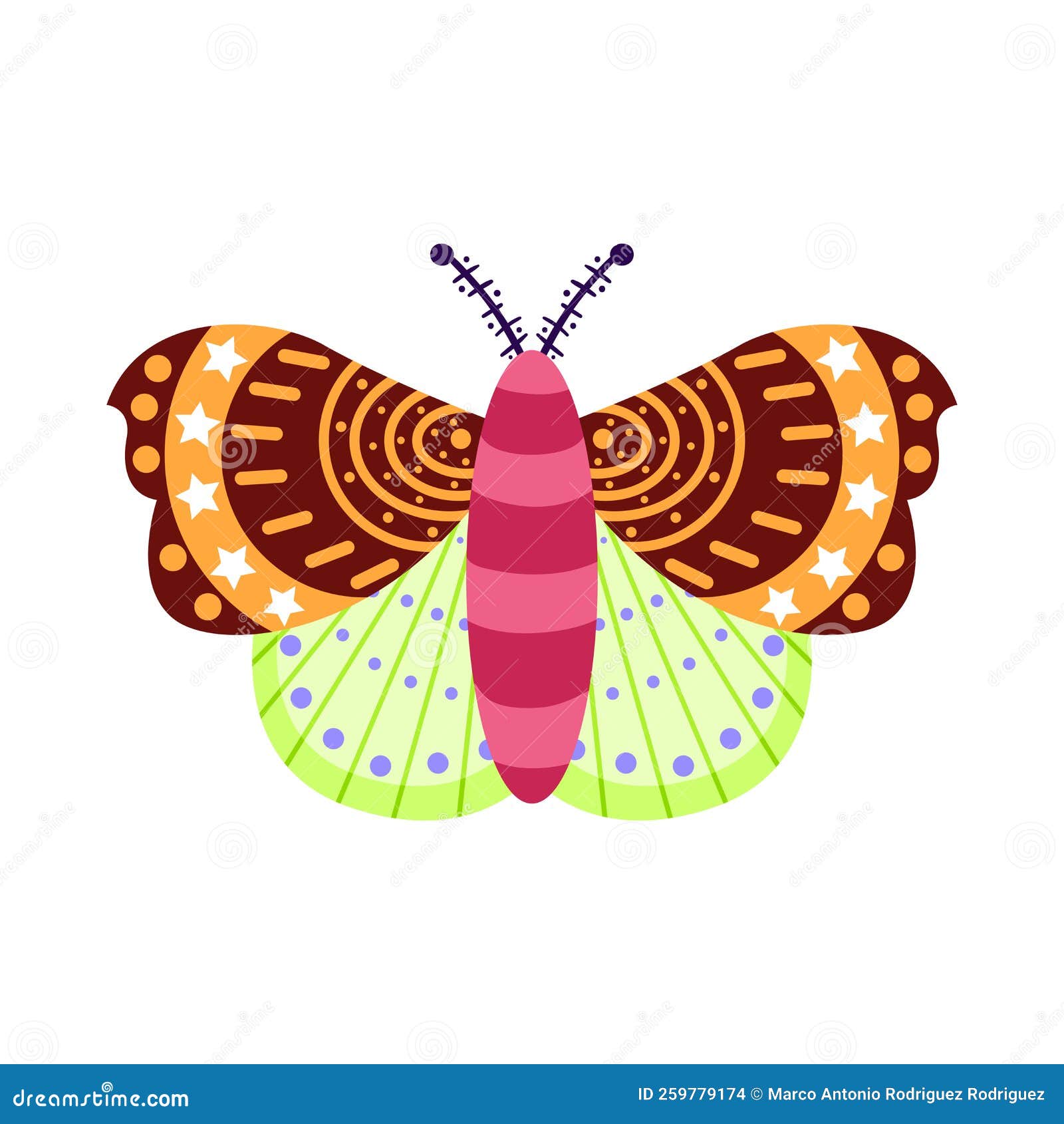Isolated Brown Butterfly Vector Illustration Stock Vector