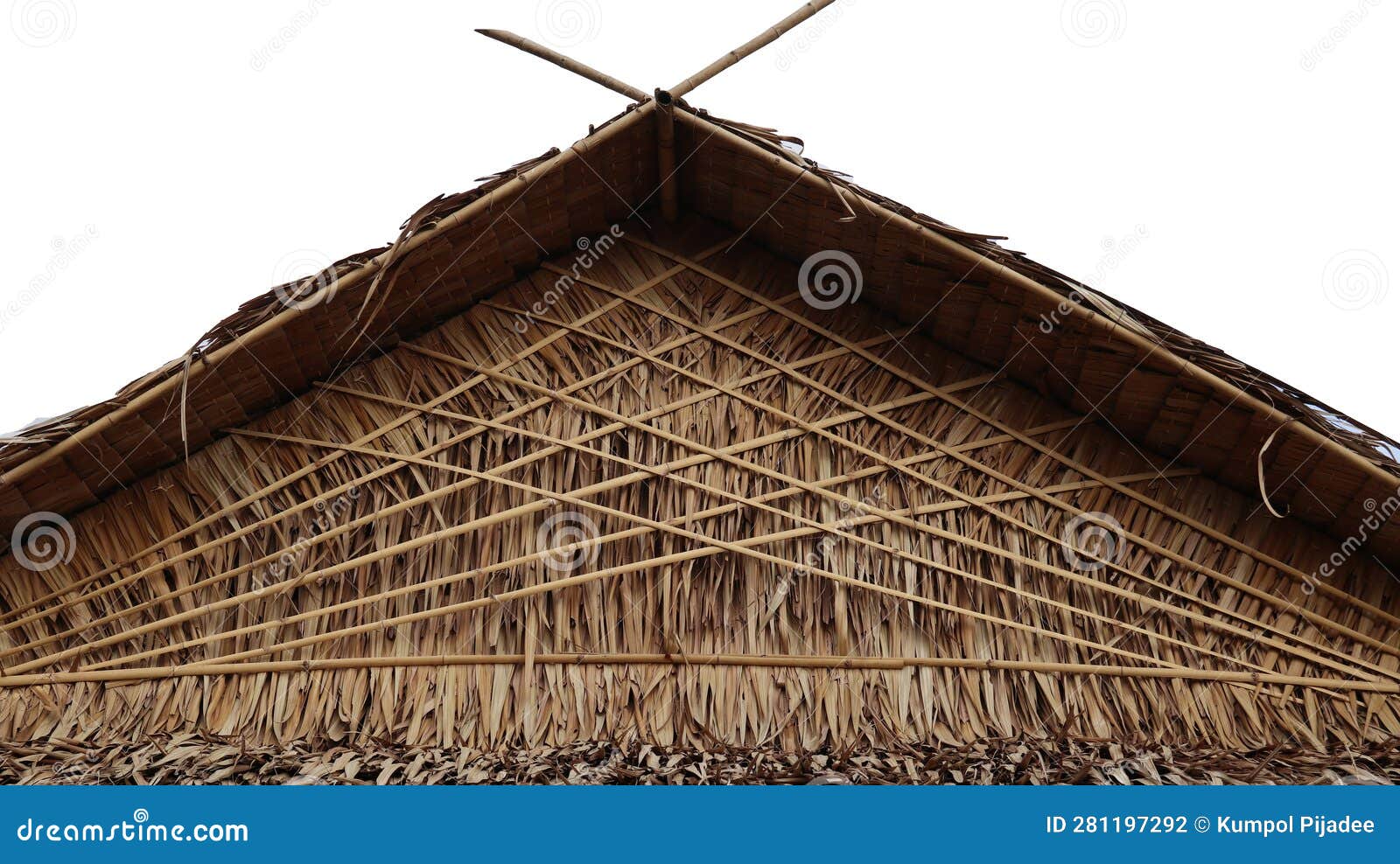  thatch gable with clipping paths on white background
