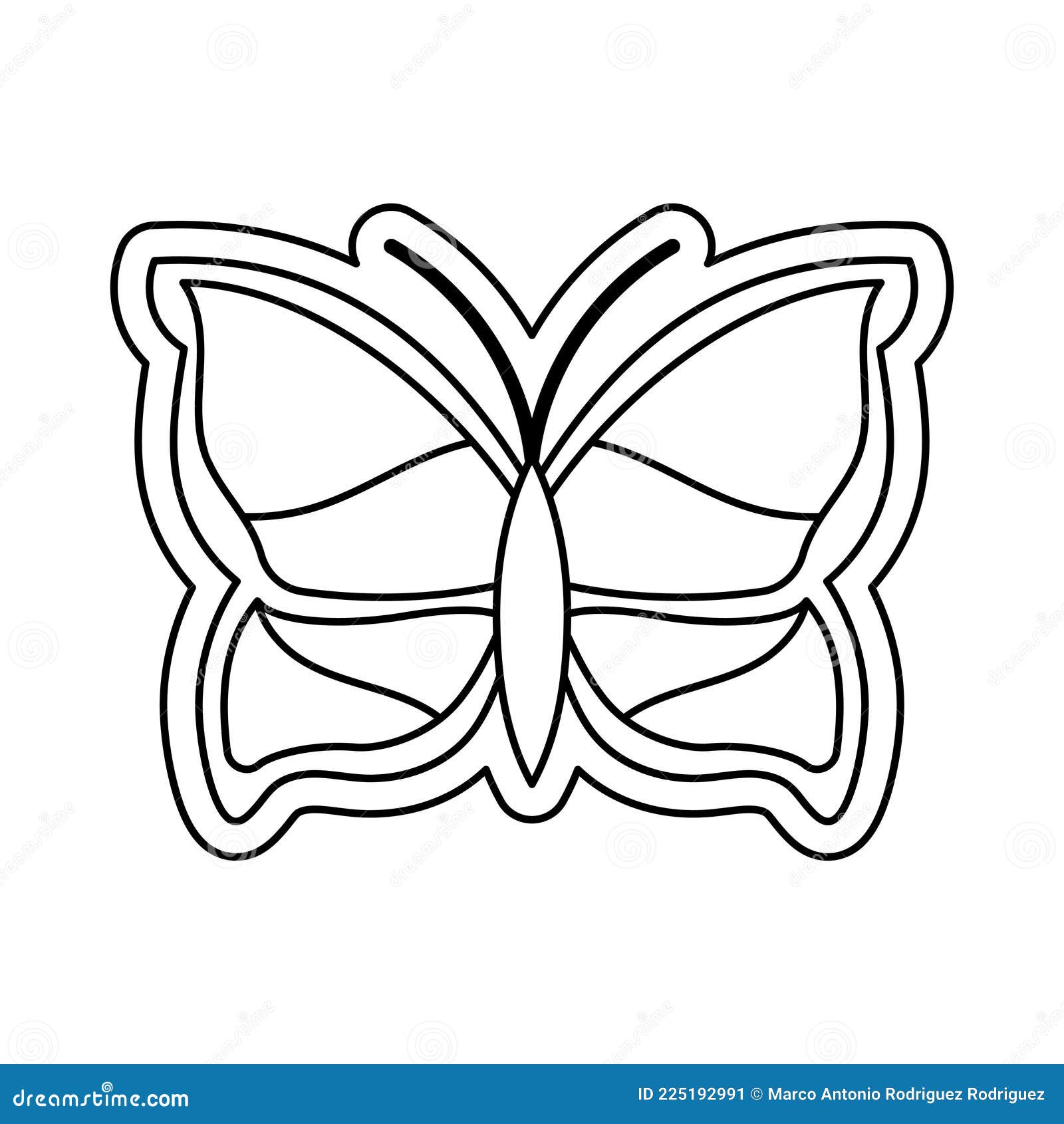 Isolated Butterfly Icon with No Color Stock Vector - Illustration of ...