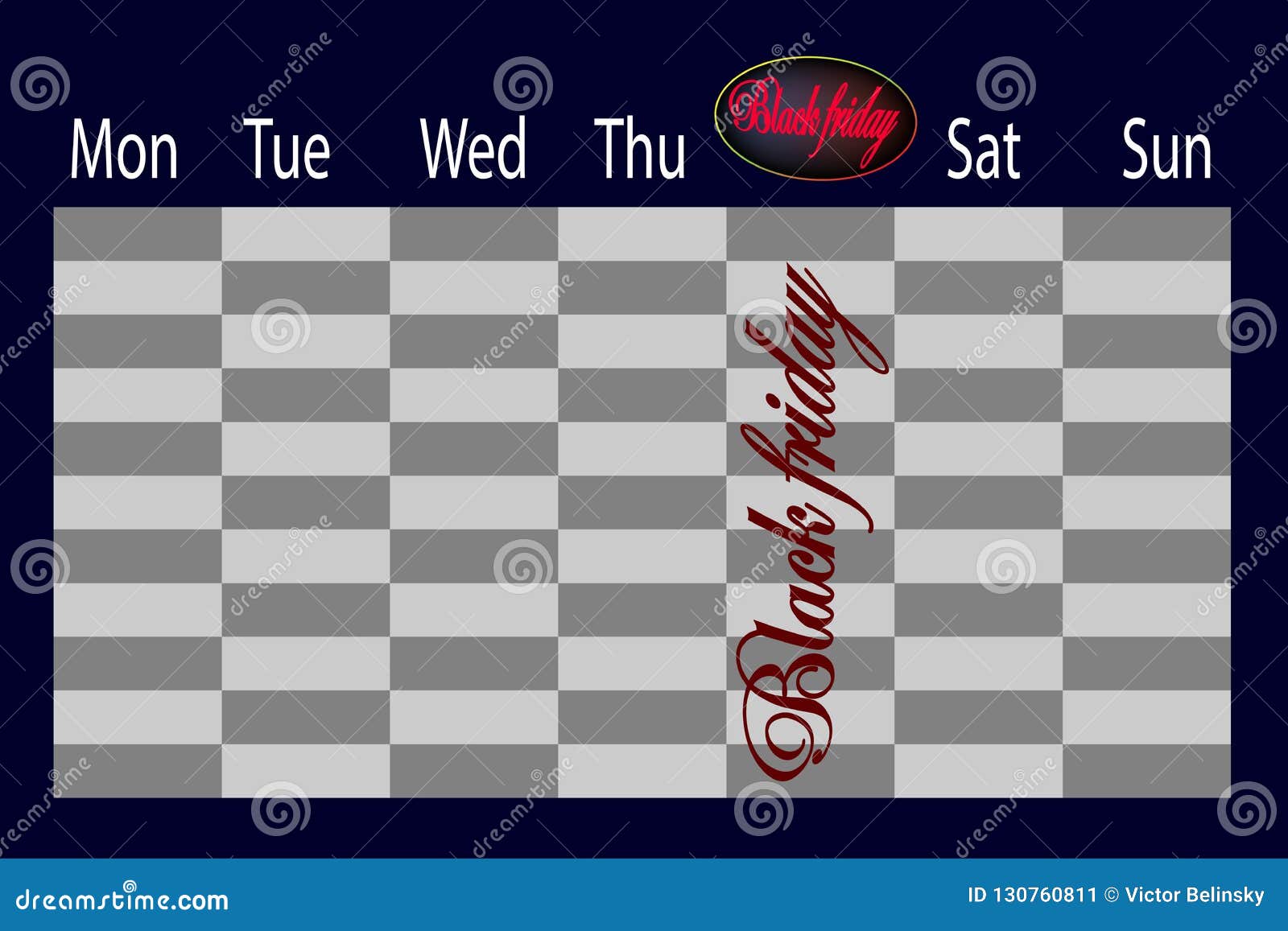 An Isolated Calendar with the Black Friday Date Marked Stock Vector