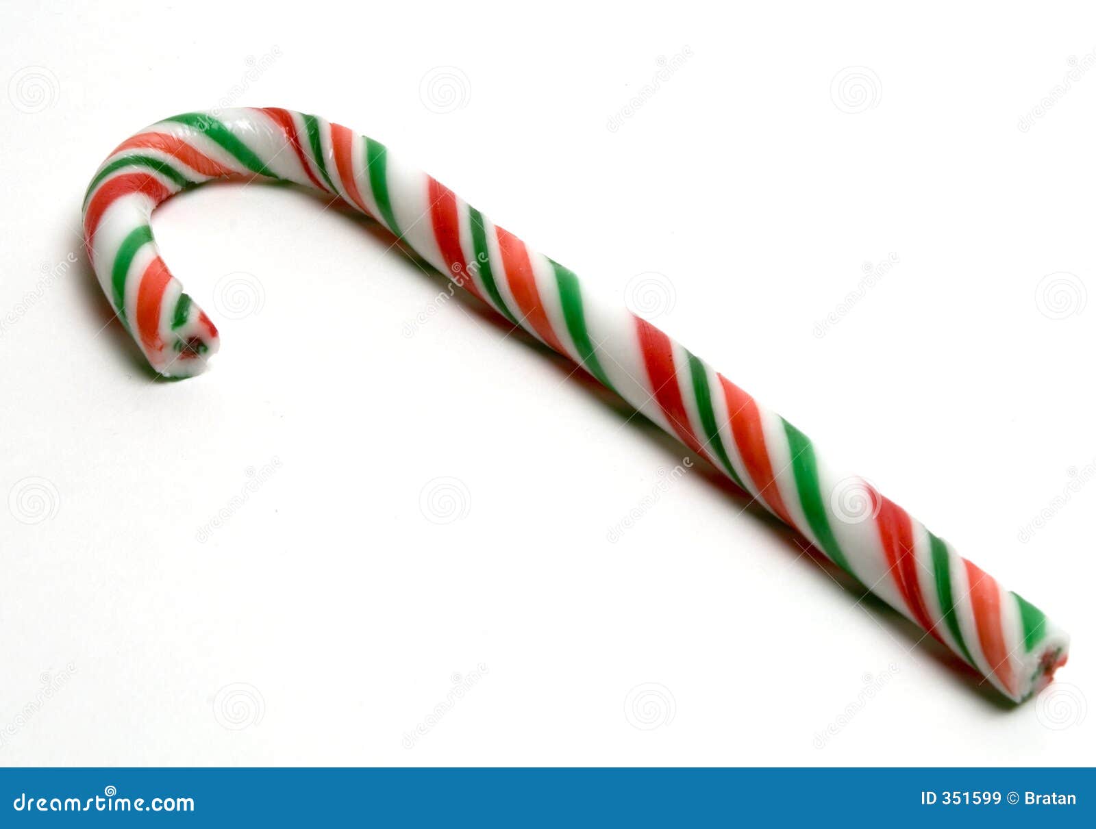 Isolated Candy Cane stock image. Image of single, green 351599