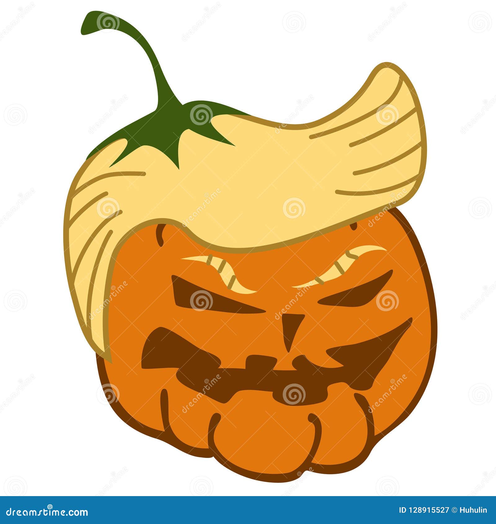 cartoon pumpkin trump face