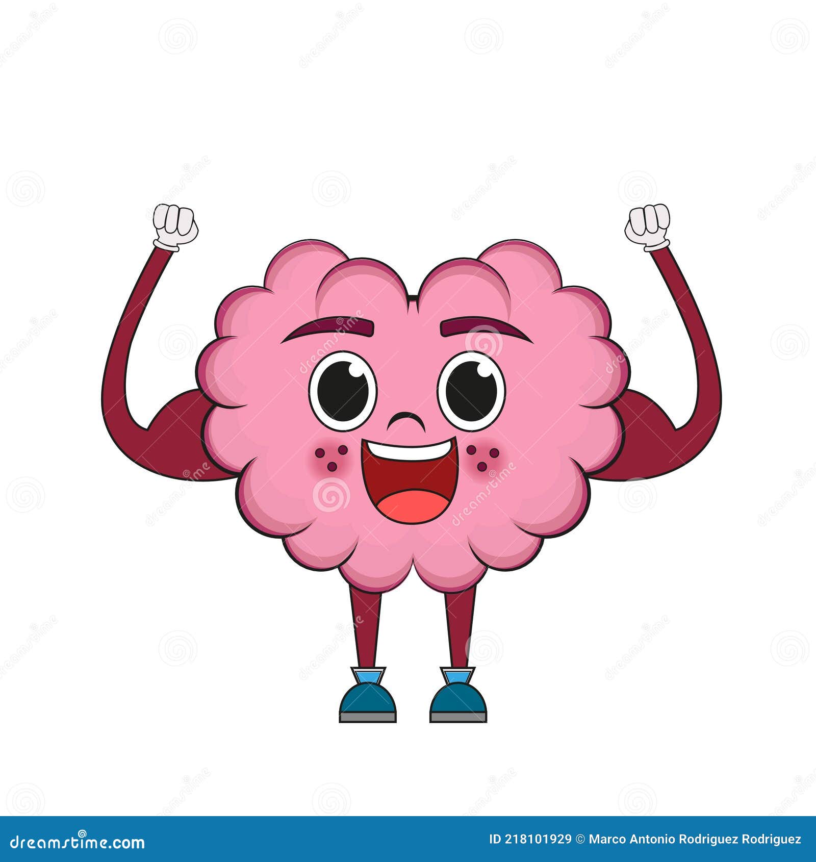 Isolated Cartoon of a Strong Brain Stock Vector - Illustration of healthy,  organ: 218101929