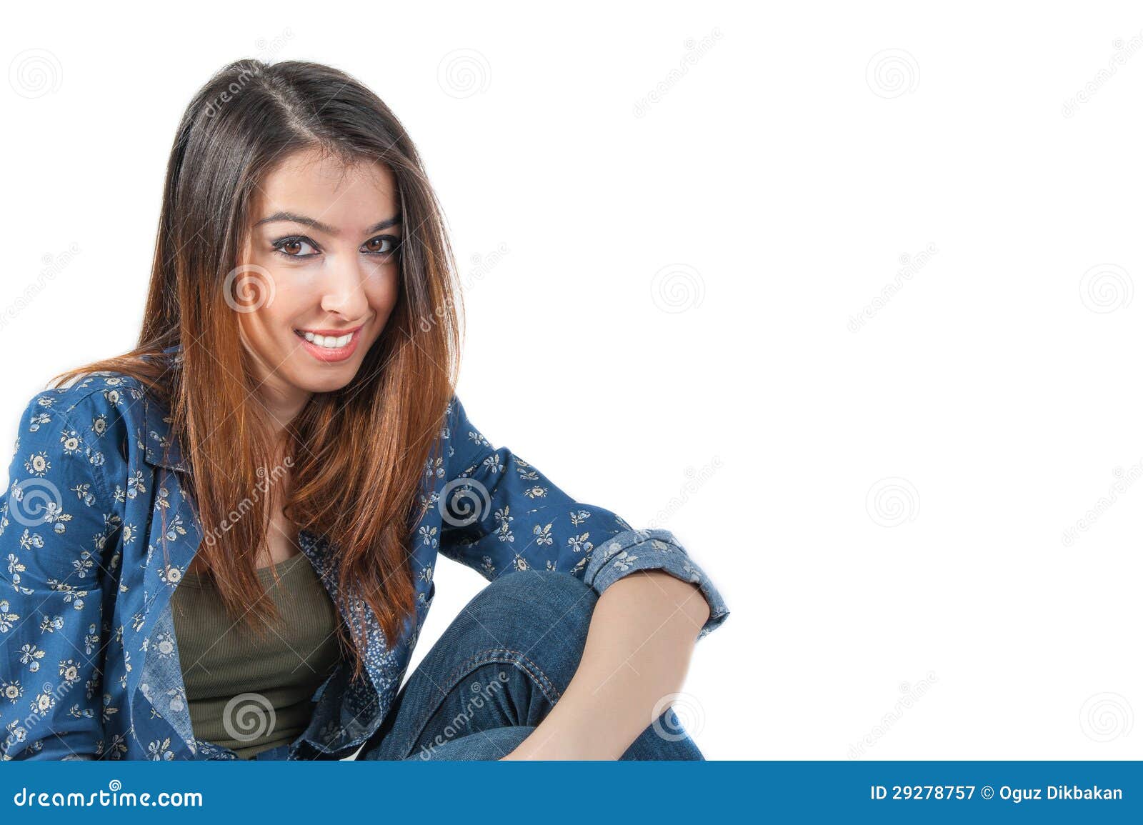 Casual Wear Girl Isolated on White Background Stock Image - Image of ...