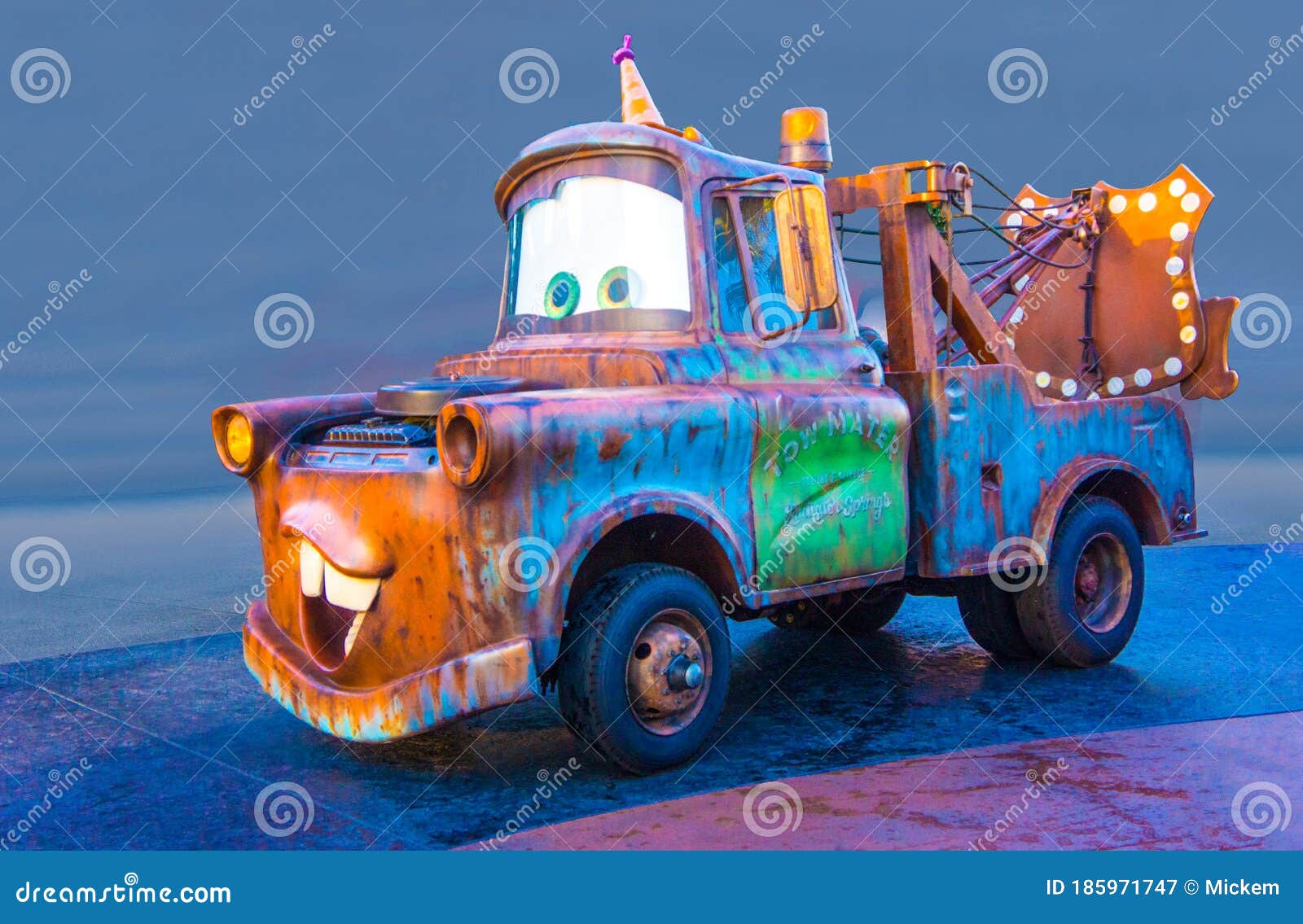 Disney California Adventure Tow Mater Truck Car Isolated Editorial