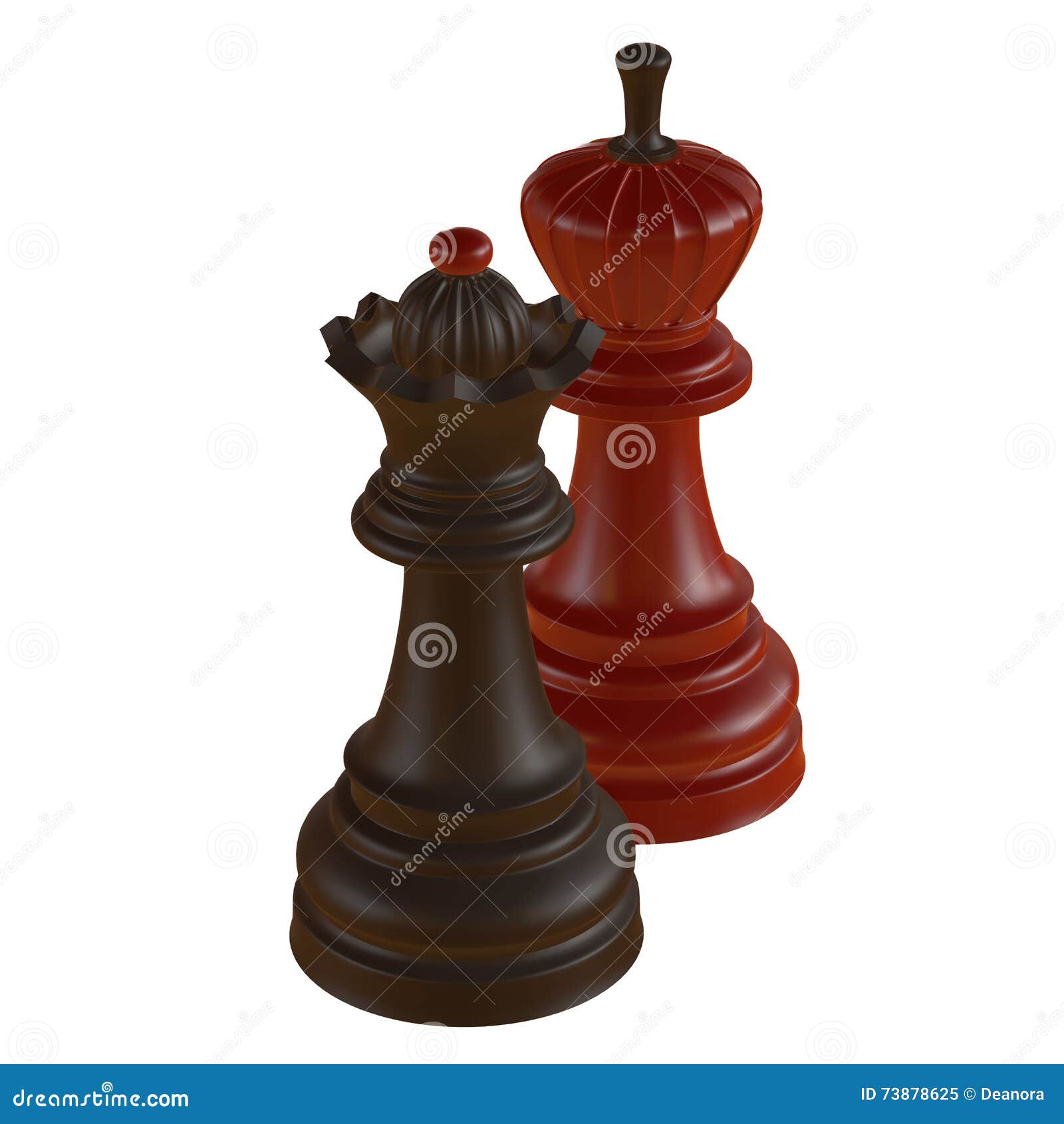 Isolated Chess Figurine 3d Illustration Stock Illustration ...