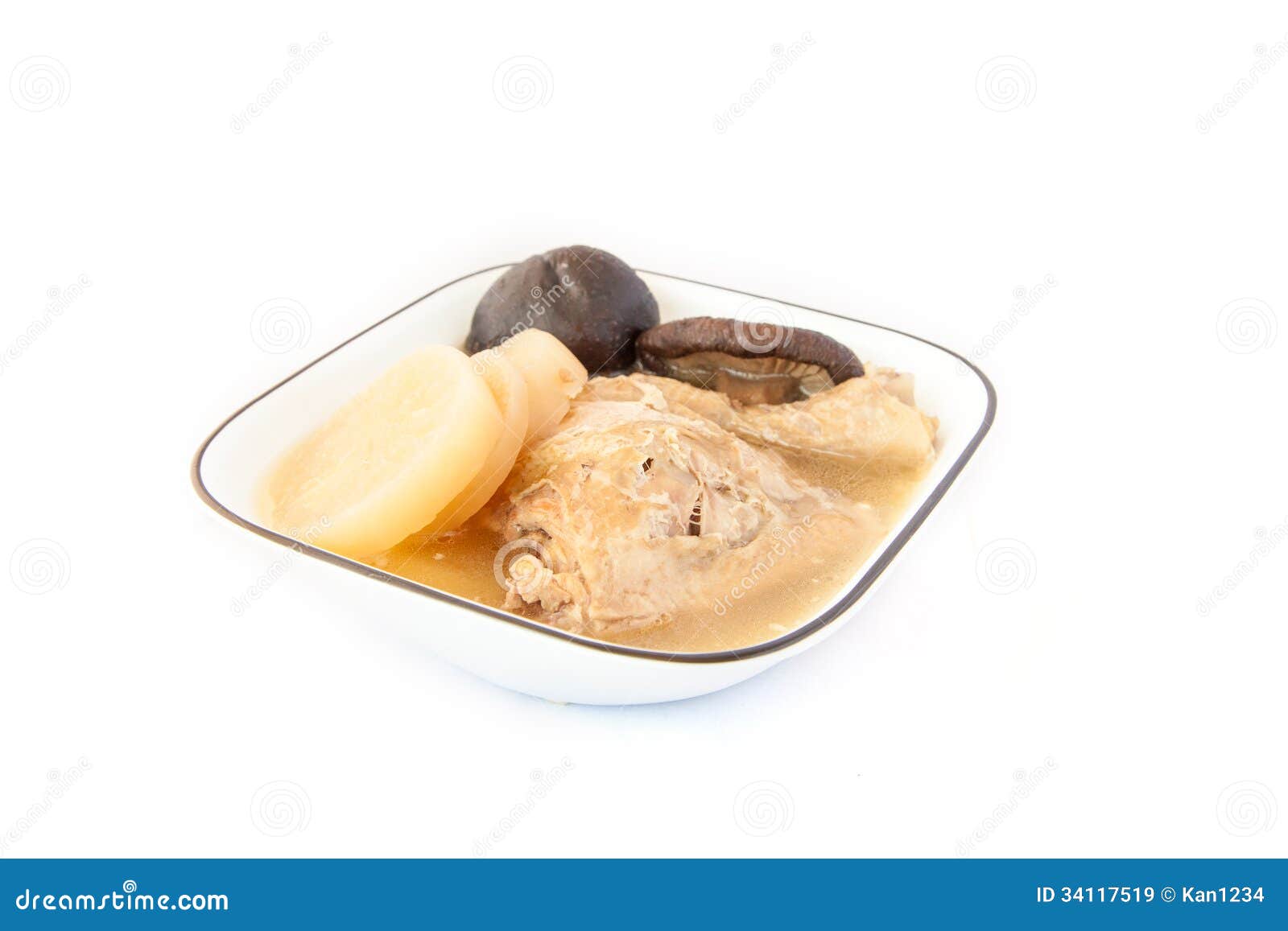 Isolated Chicken Soup Chinese Style Stock Image Image of herb, soup