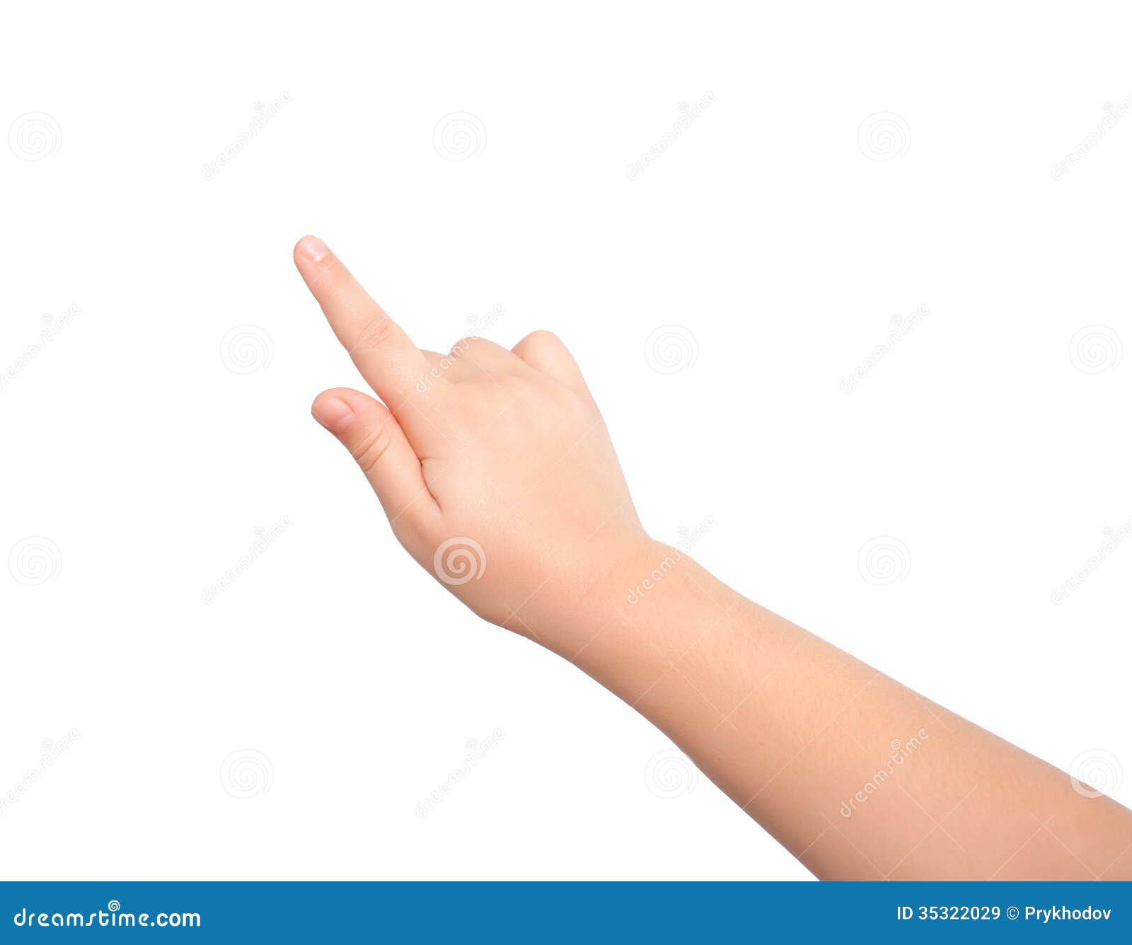 Isolated Child Hand Touching Or Pointing To Something Stock Image