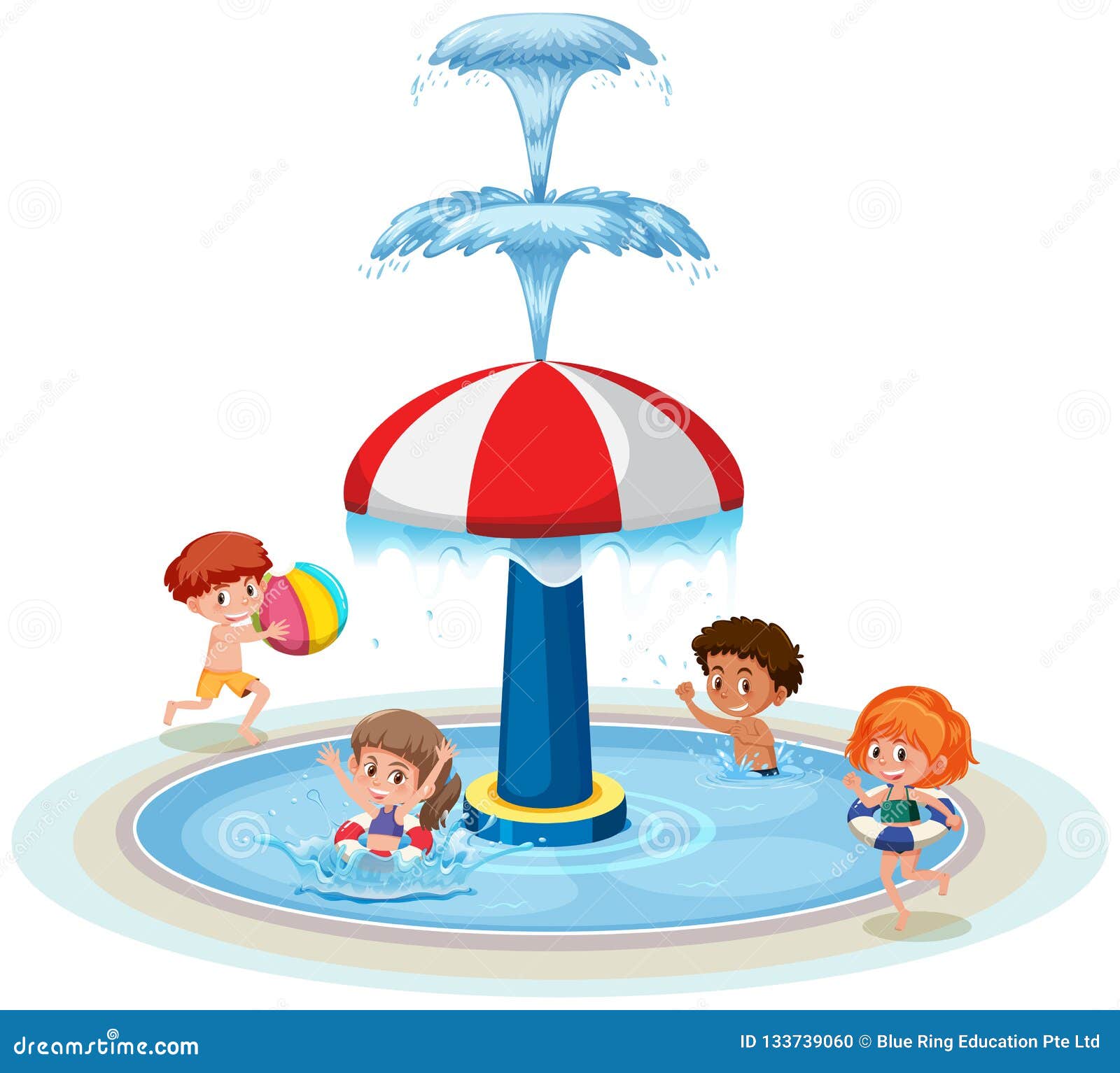 Isolated Children at Water Park Stock Vector Illustration of play
