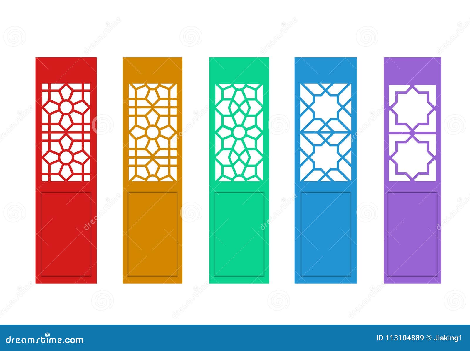 Isolated Chinese Door with Indian Pattern, Vector Stock Vector
