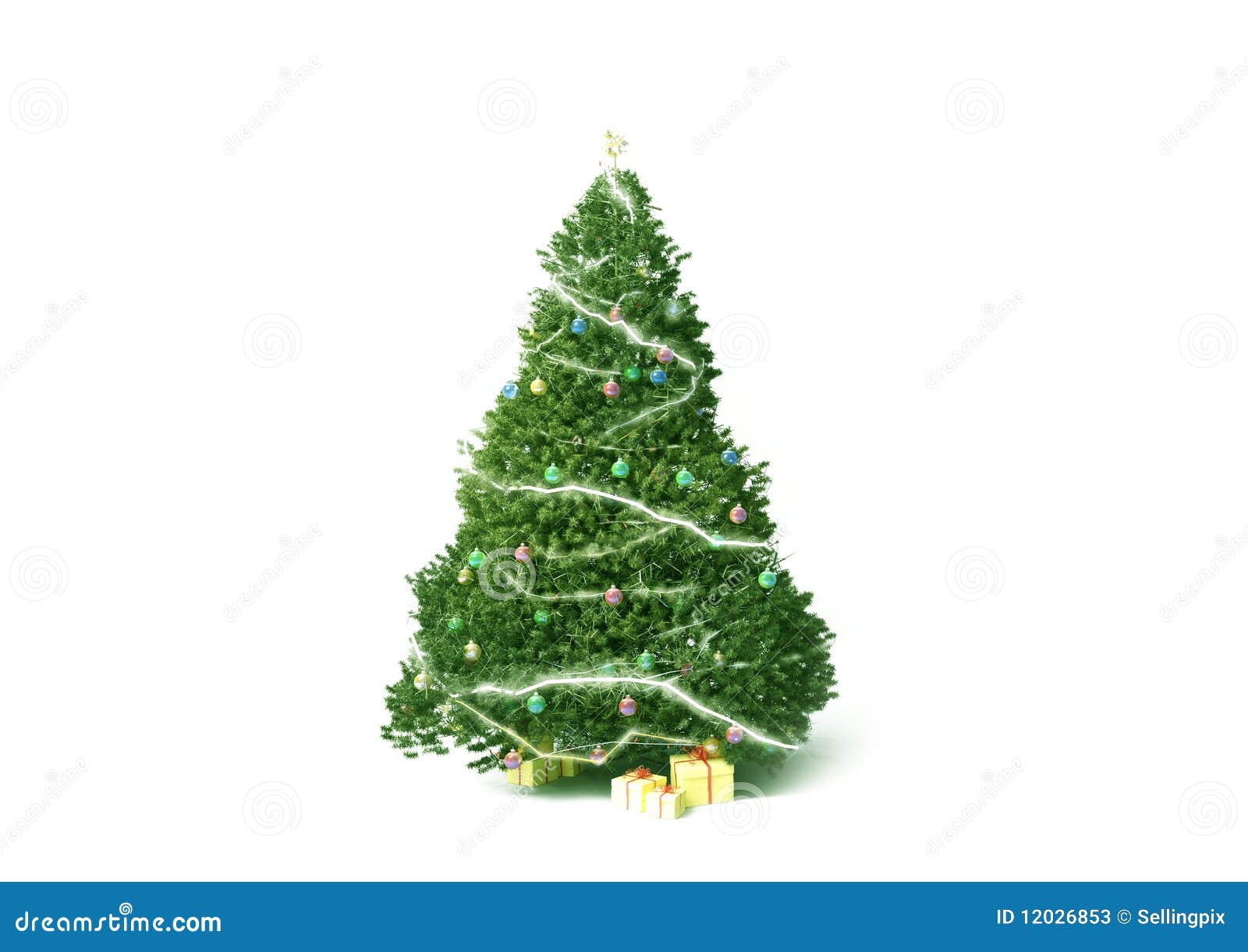  christmas tree and presents hq render