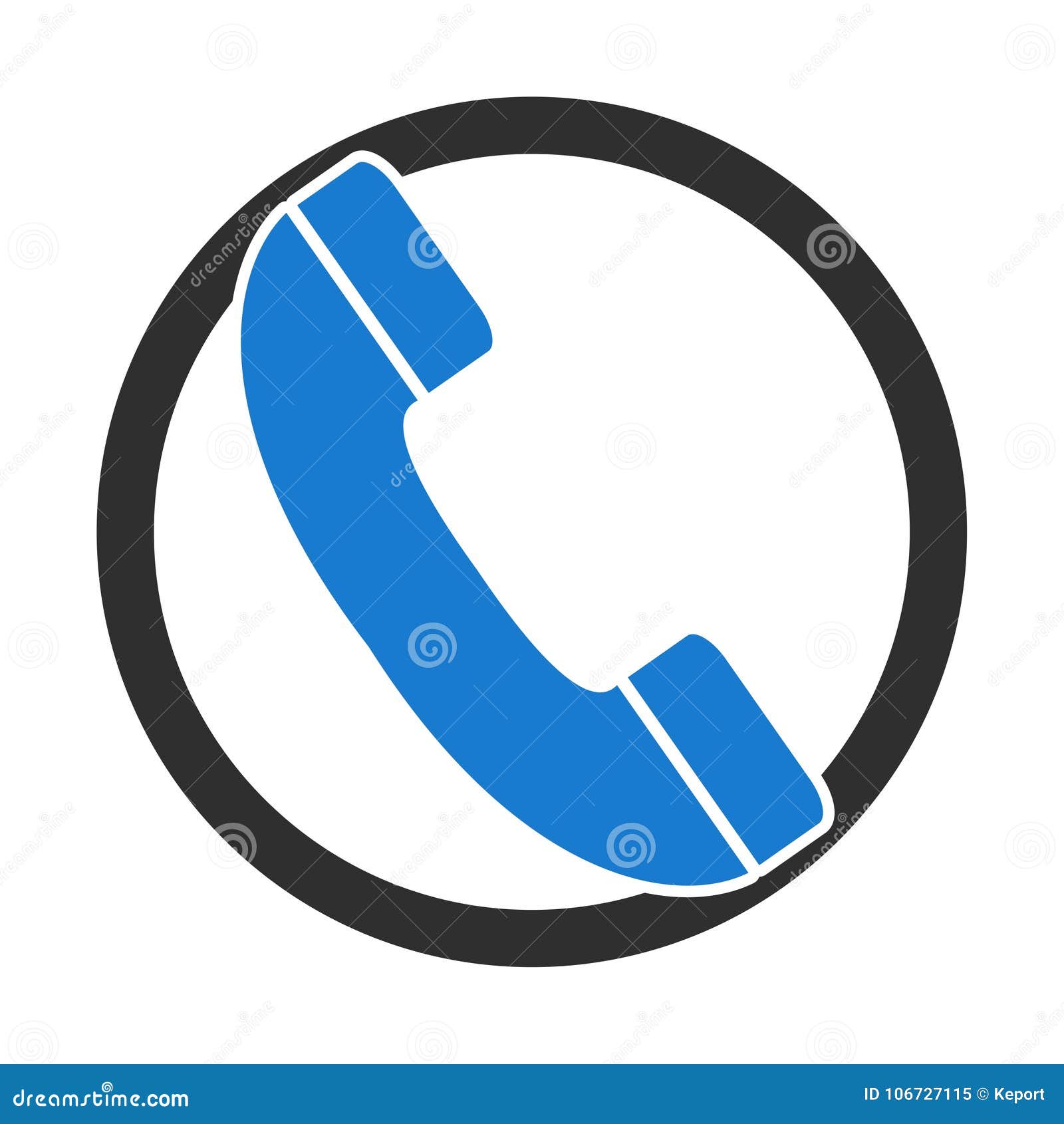 Circle Icon of Blue Telephone Stock Illustration Illustration of pictograph, address 106727115
